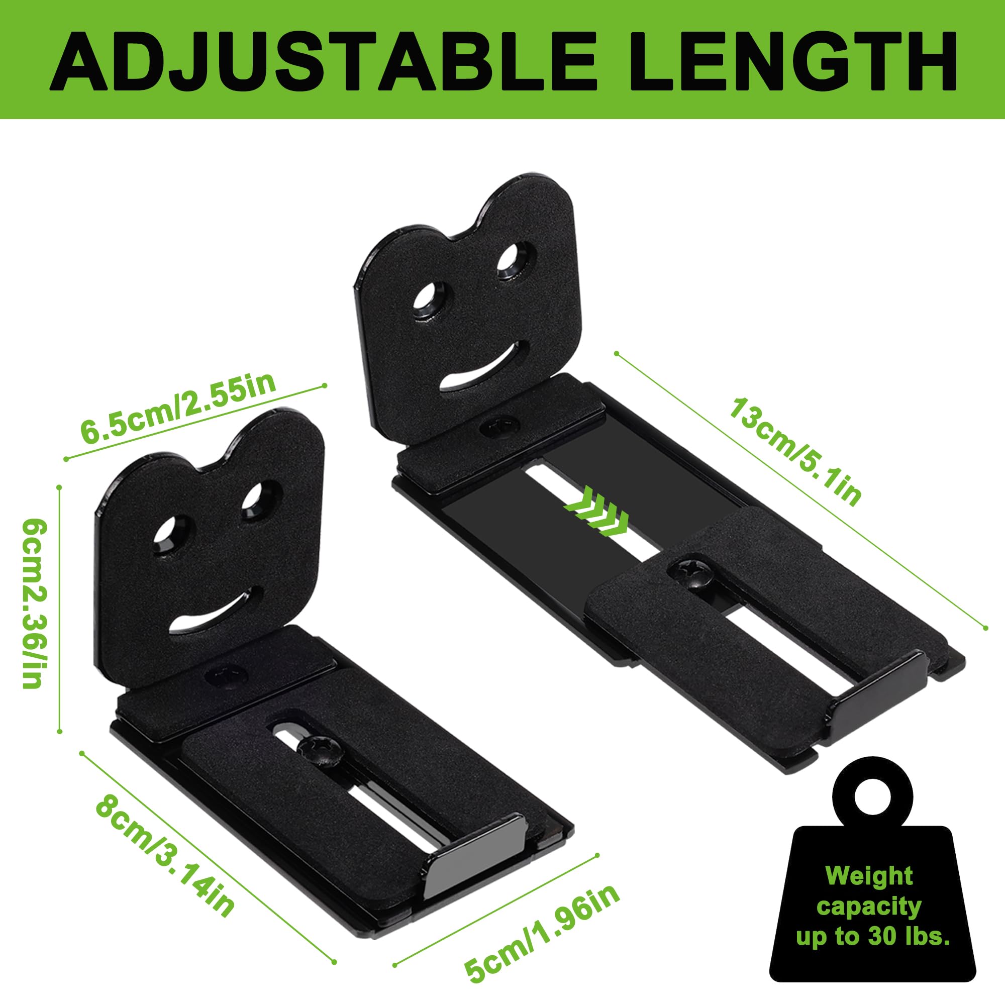 Suixing Adjustable Soundbar Mount, Universal Sound Bar Wall Brackets Works With Most Sound Bar Mounts, Length Adjustable 3.4'' 5