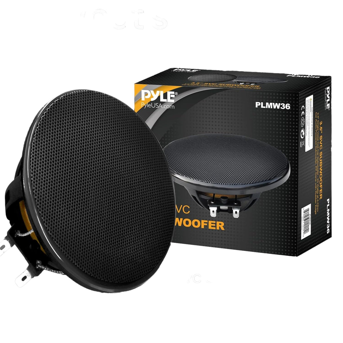 Pyle Single Voice Coil Car Subwoofer - 3.5 Inches, 20 Watts at 4-Ohm Car Audio Powered Subwoofer, PP Cone with Rubber Edge, High-Powered Car Subwoofer - PLMW36
