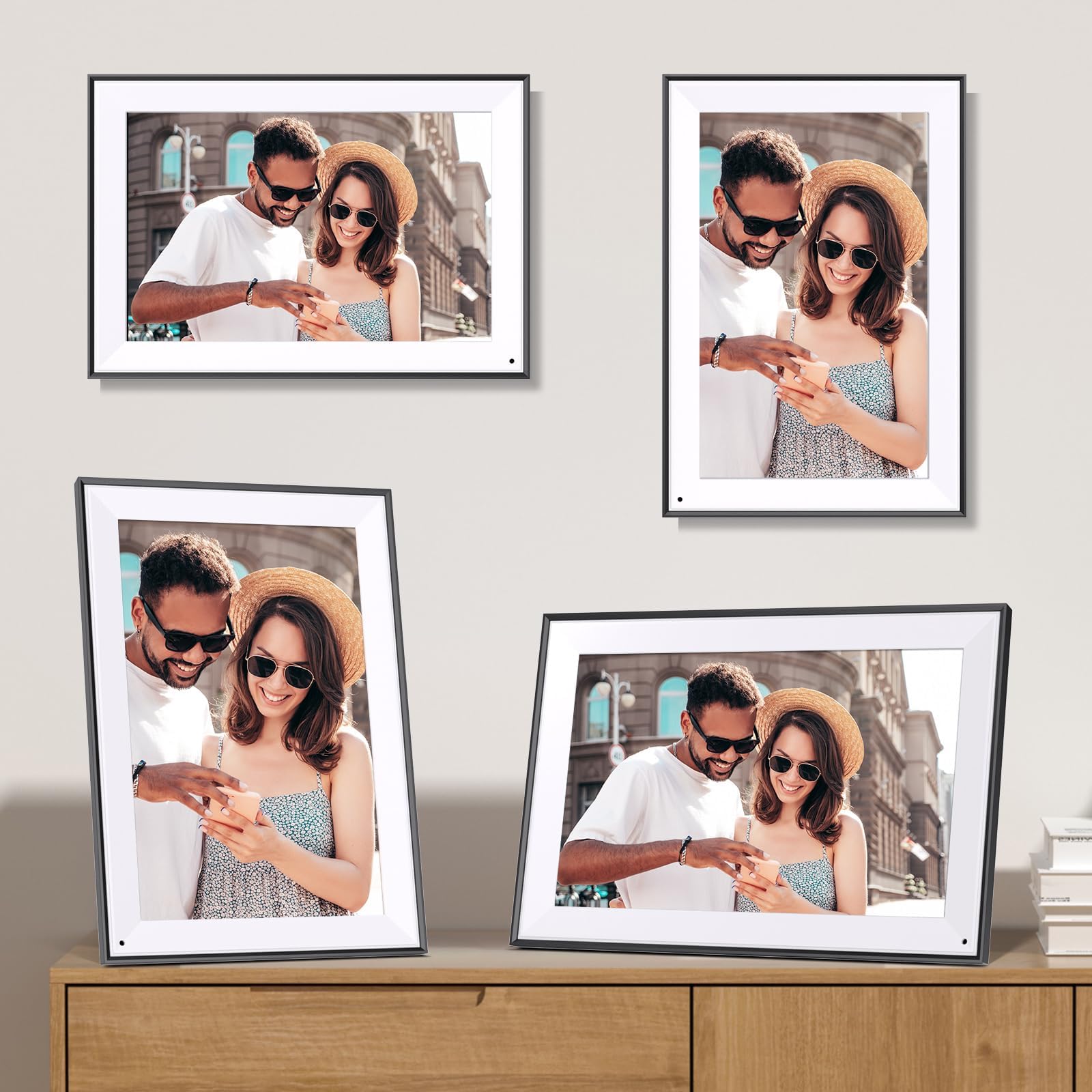 10.1'' Digital Picture Frame Smart Digital Photo Frame   Ips Touch Screen, Auto Rotate, Slideshow, Load Photo Video From Phone T