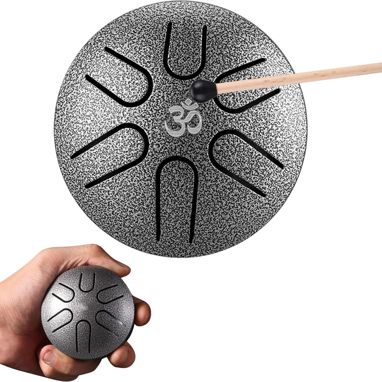 Steel Tongue Drum 3 Inch 6 Notes, Mini Hand Drums Musical Percussion Instrument With Drumstick And Music Book, Mallet Percussion