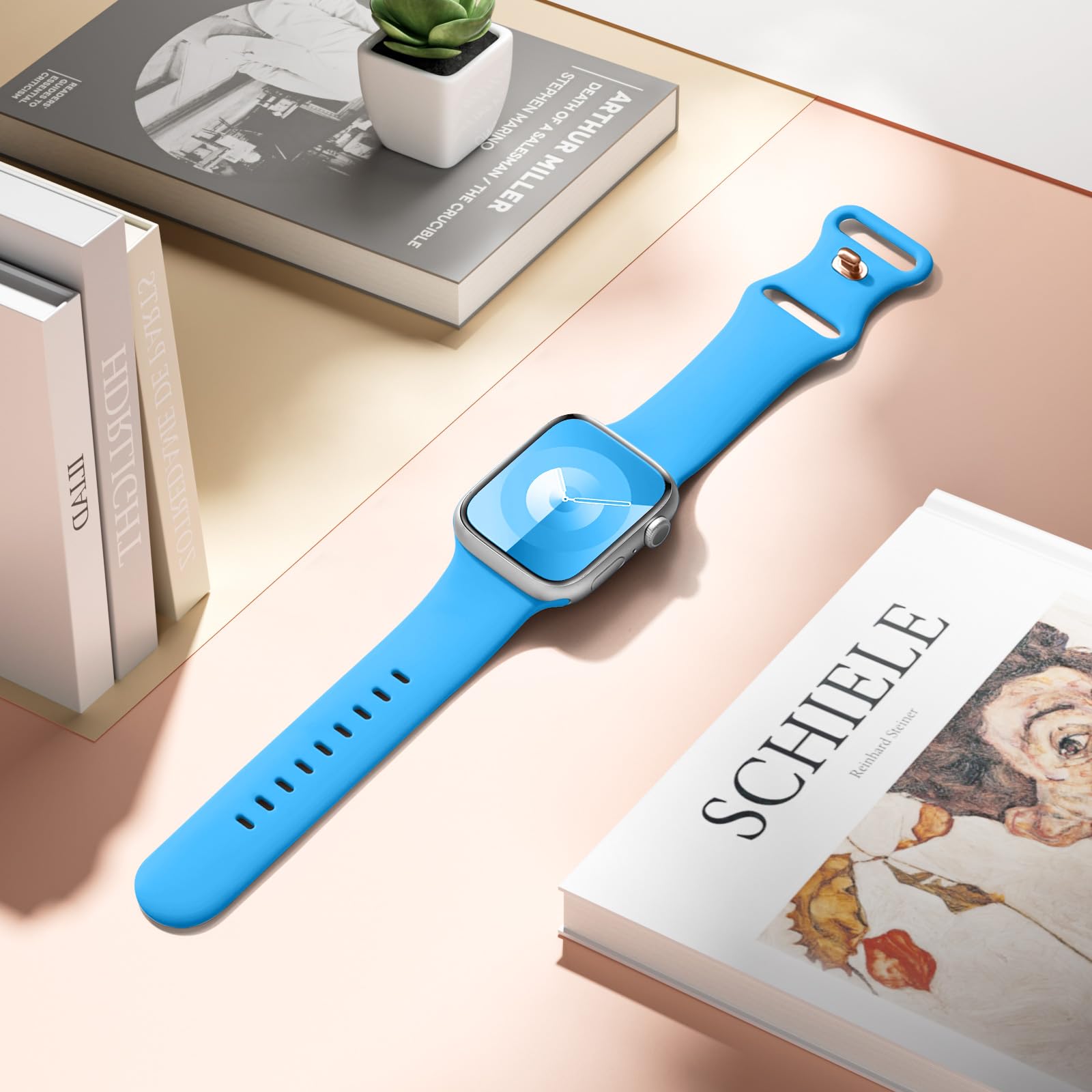 Daqin Sport Band Compatible With Apple Watch Band 45Mm 46Mm 44Mm 42Mm Women Men, Soft Silicone Waterproof Replacement Strap For