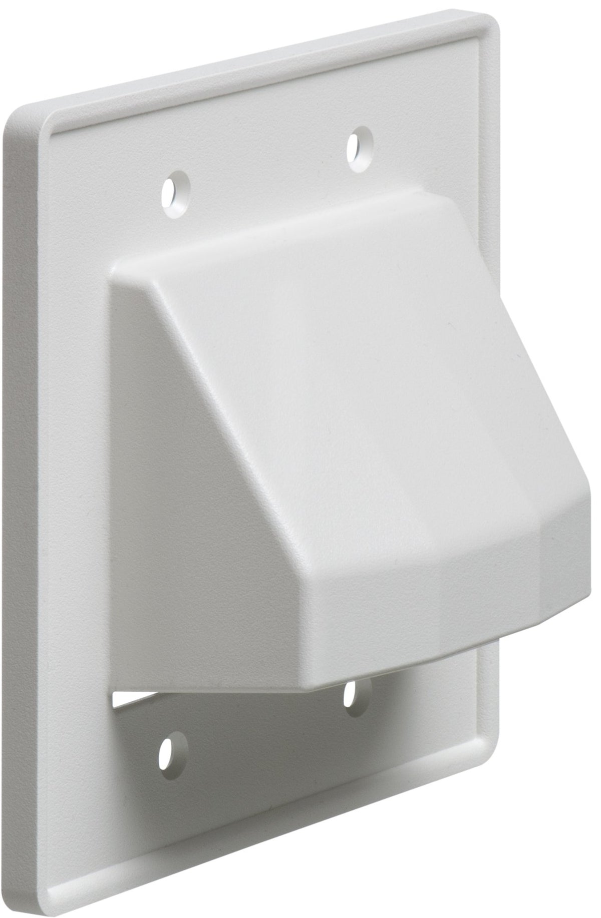 Arlington Ce2-1 Recessed Low Voltage Cable Plate, 2-Gang, White, 1-Pack