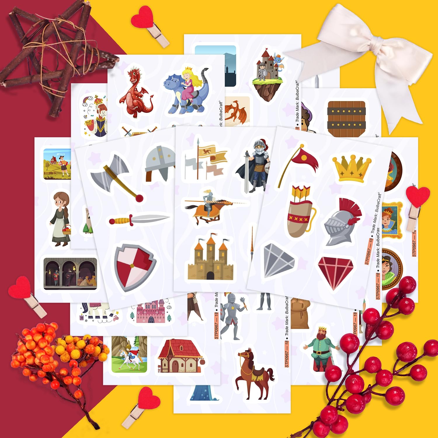 100Pcs Medieval Stickers For Water Bottle And Laptop   Medieval Party Favors & Decorations, Waterproof Vinyl Decals, Knights And