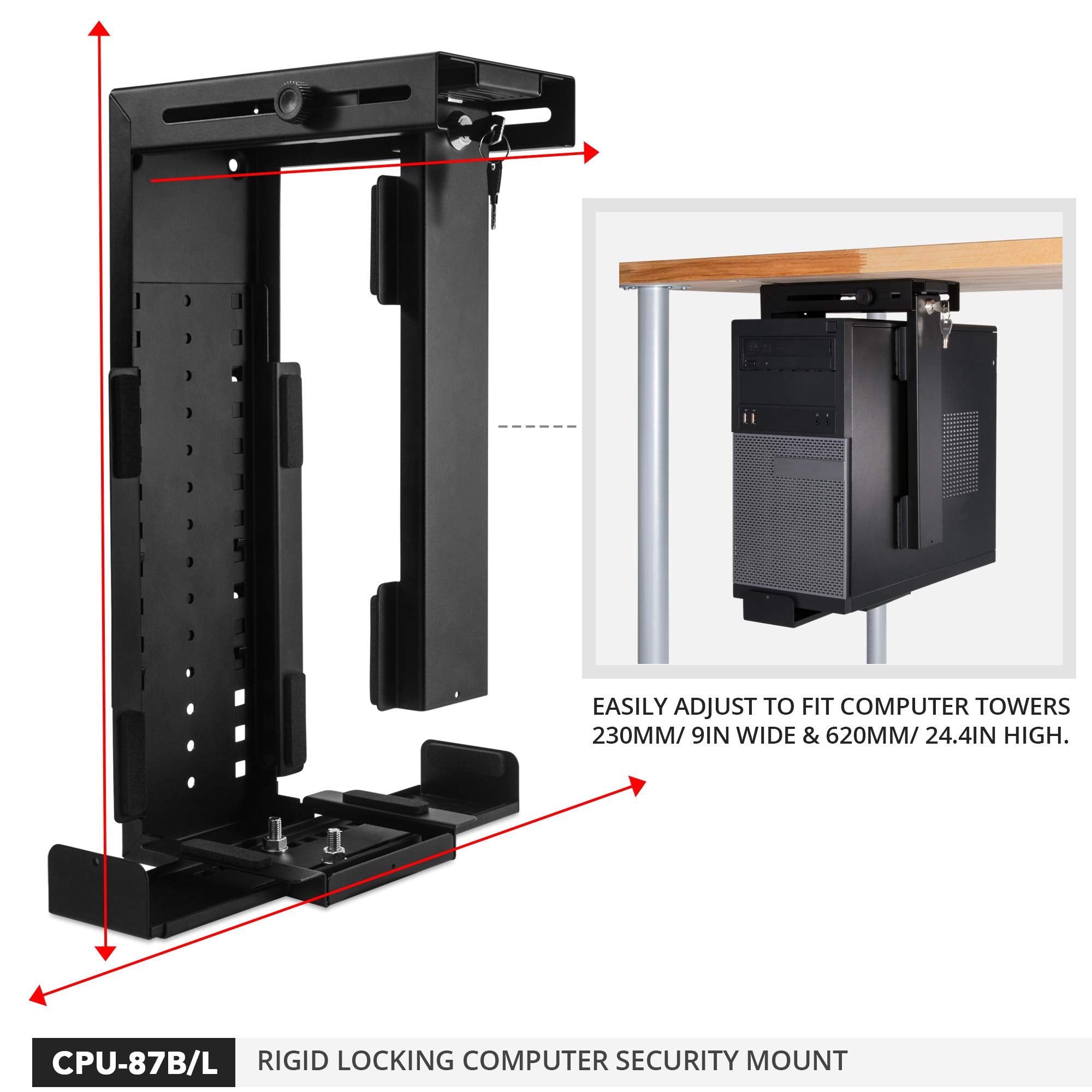 Penn Elcom Under Desk Computer Mount, Pc Tower Holder