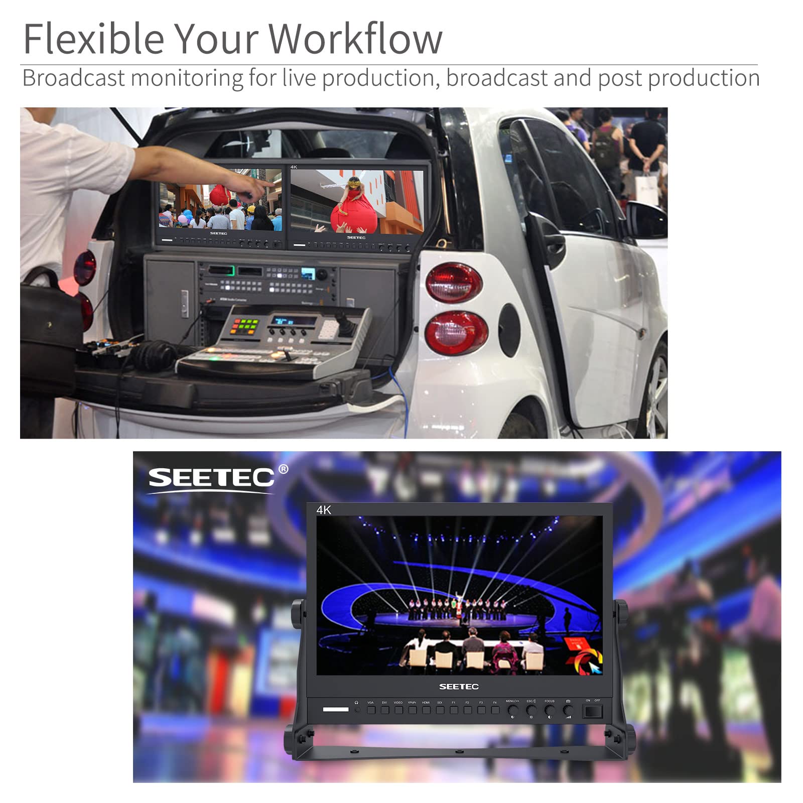 Seetec P133 9Hsd 13.3 Inch Pro Sdi Broadcast Monitor Professional Lcd Director Studio Production Monitoring Ips Screen Full Hd 1