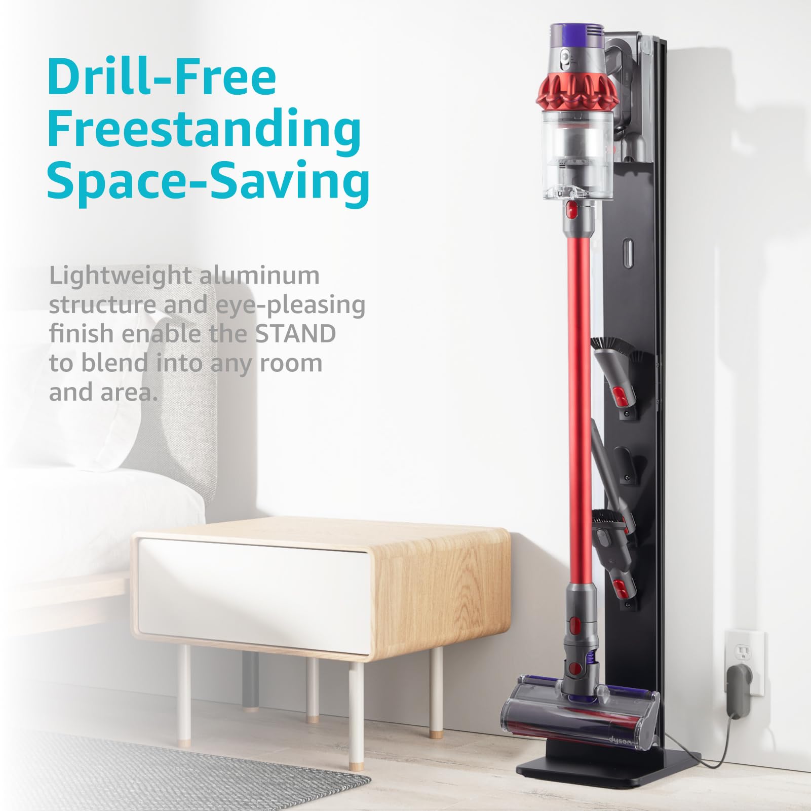 Pegzone Vacuum Cleaner Stand, Compatible With Cordless Vacuums Dyson Gen5 V15 V12 V11 V10 V8 V7 V6, Floor Vacuum Accessory Holde