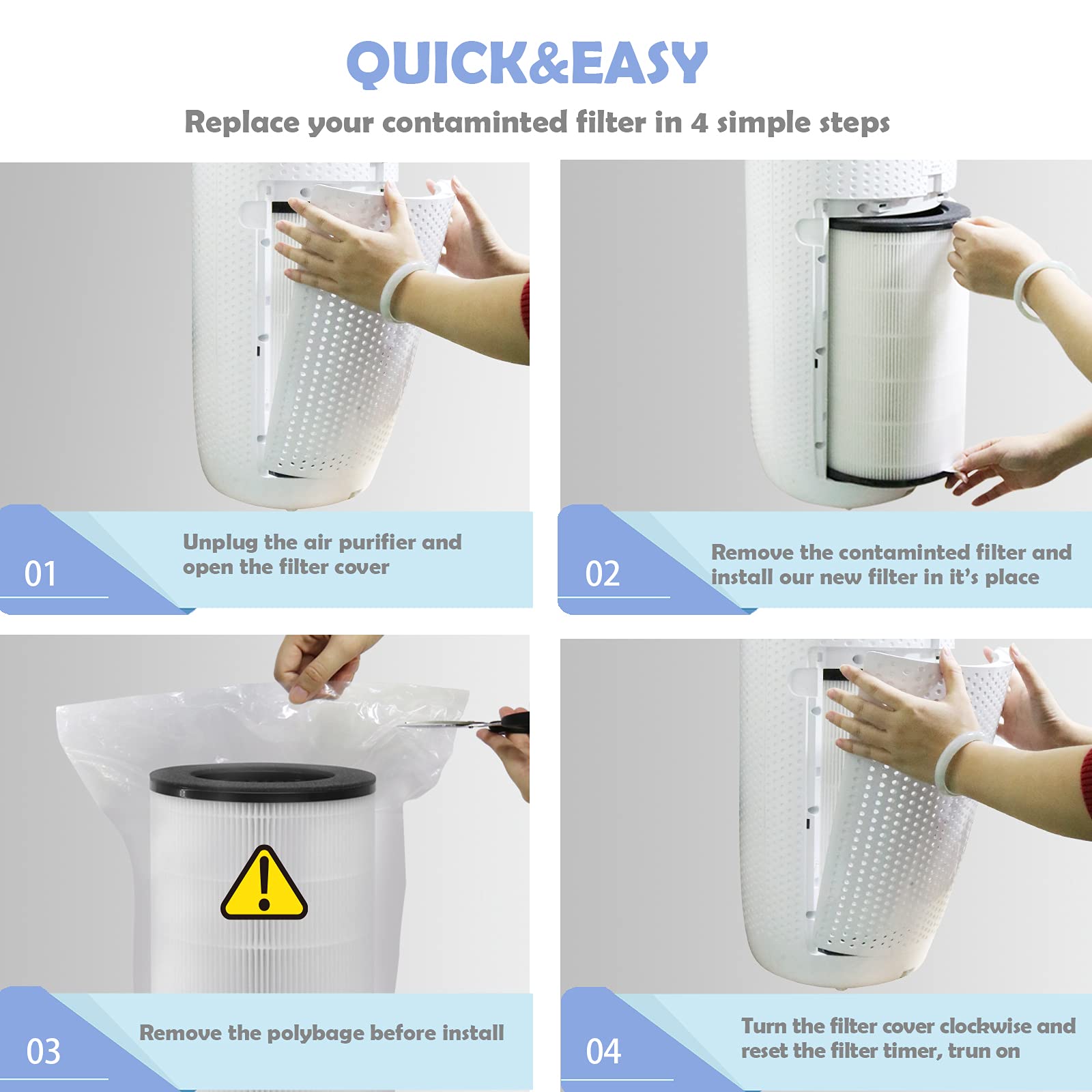 Ulrempart Replacement Hepa Filter Compatible With Homedics Air Purifier Models# Ap T45, Ap T45Wt, Ap T40, Ap T40Wt, Ap T40Wtar,