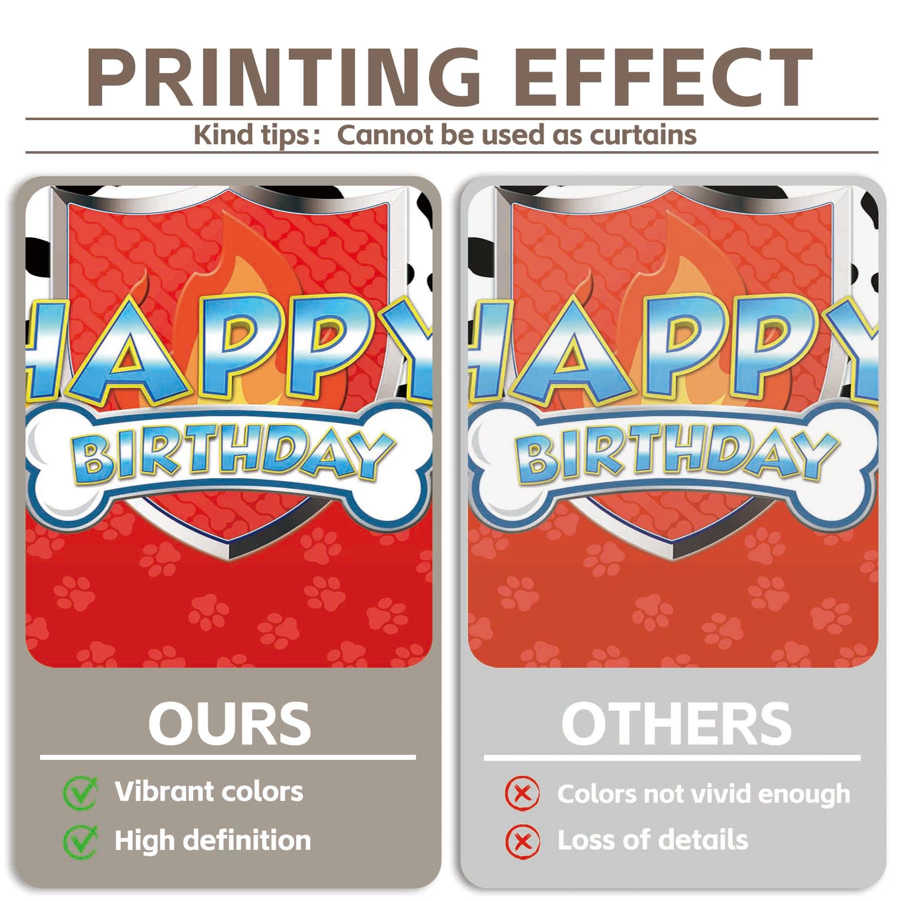 Yriujul 72X43Inch Red Dog Paw Birthday Backdrop For Boy Girls Party Decorations Photography Background Photo Banner Booth Props