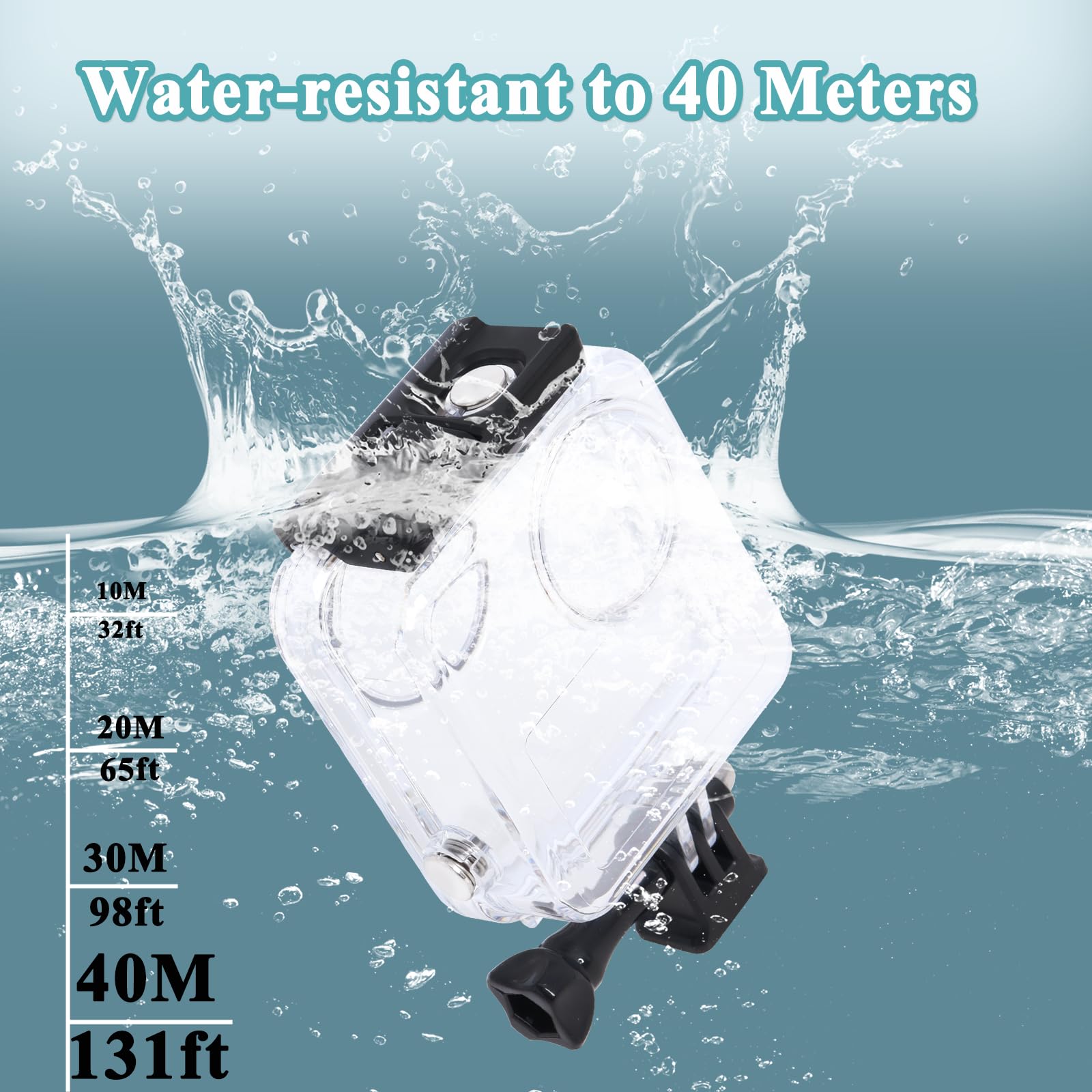 Underwater Housing Case Compatible With Goproo Max Waterproof 360 Case Panorama Camera Protective Shell 40M/131Ft Water Thght Fo