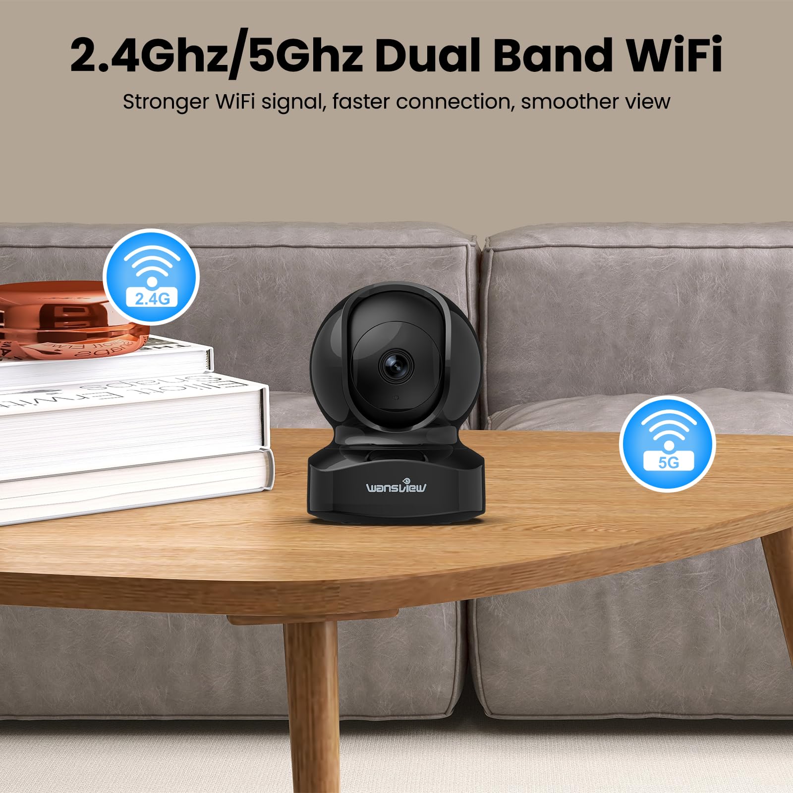 Wansview Security Camera, Ip Camera, Wifi Home Indoor Camera For Baby/Pet/Nanny, 2 Way Audio Night Vision, Compatible With Alexa