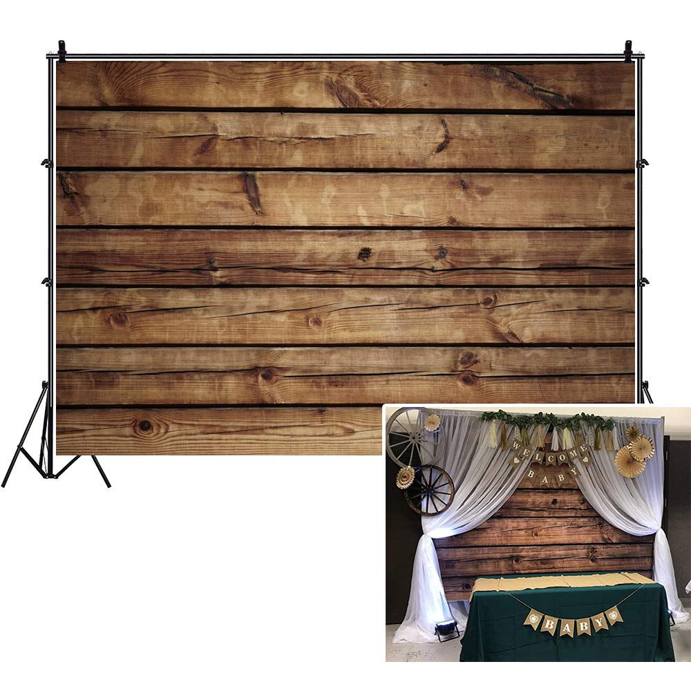 Lfeey 5X3Ft Vinyl Wood Backdrops For Photography Rustic Brown Backdrop Vintage Worn Wooden Boards Background Seamless Backdrop W