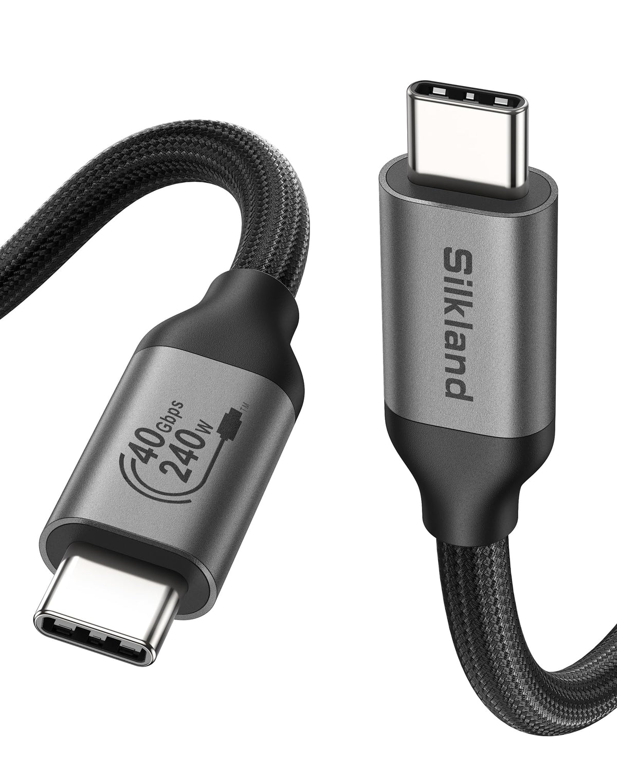 Silkland Usb 4 Cable For Thunderbolt 4 Cable, 40Gbps Data Transfer, 240W Fast Charging, Supports 8K/5K@60Hz, 4K@144Hz, Usb C Thunderbolt Cable 2.6Ft, Compatible For Macbook, Ssd, Docking, Iphone 16/15