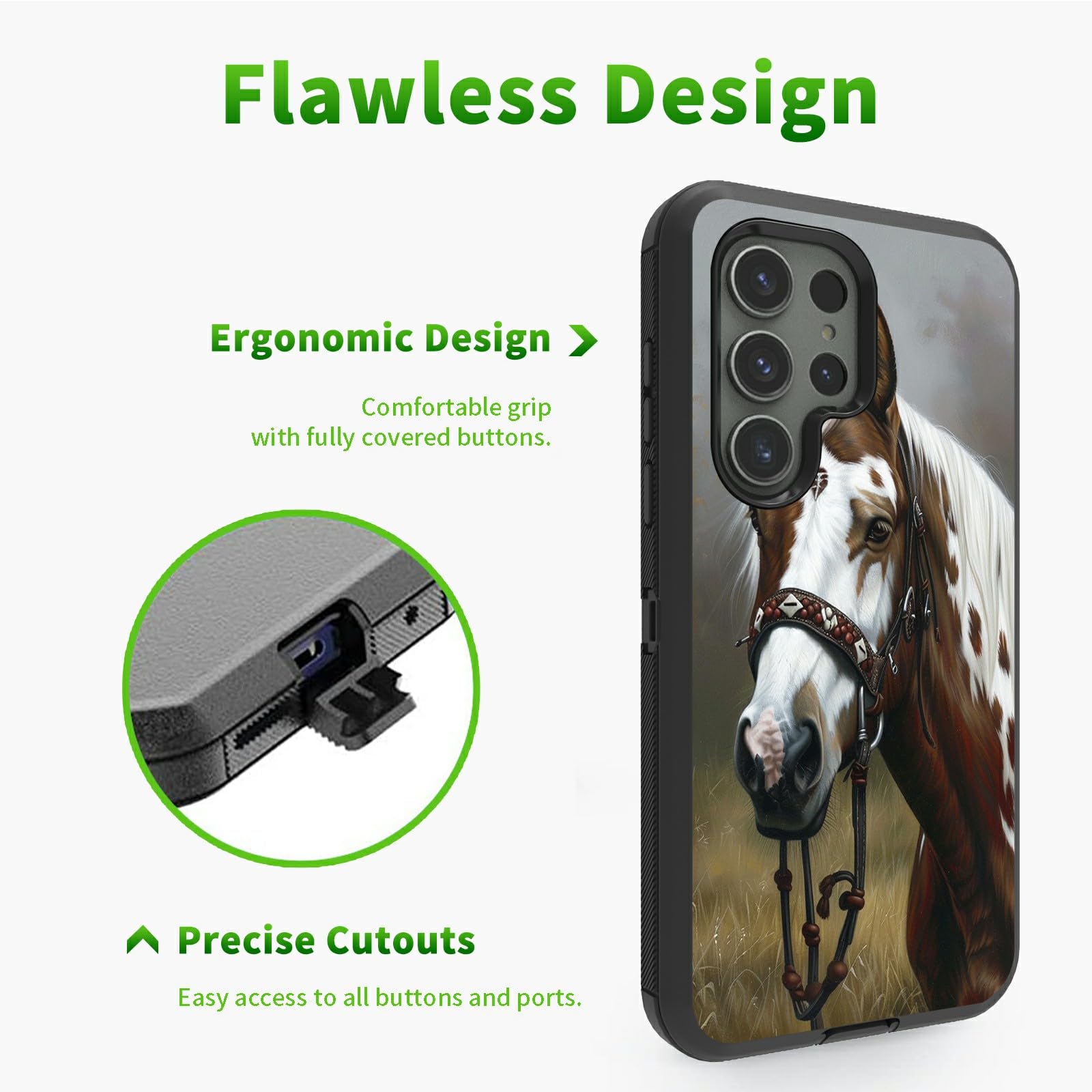 Rwutytiul Case For Samsung Galaxy S24 Ultra 5G 6.8 With Belt Clip Holster, Full Body Heavy Duty Protective Cover Shockproof Blac