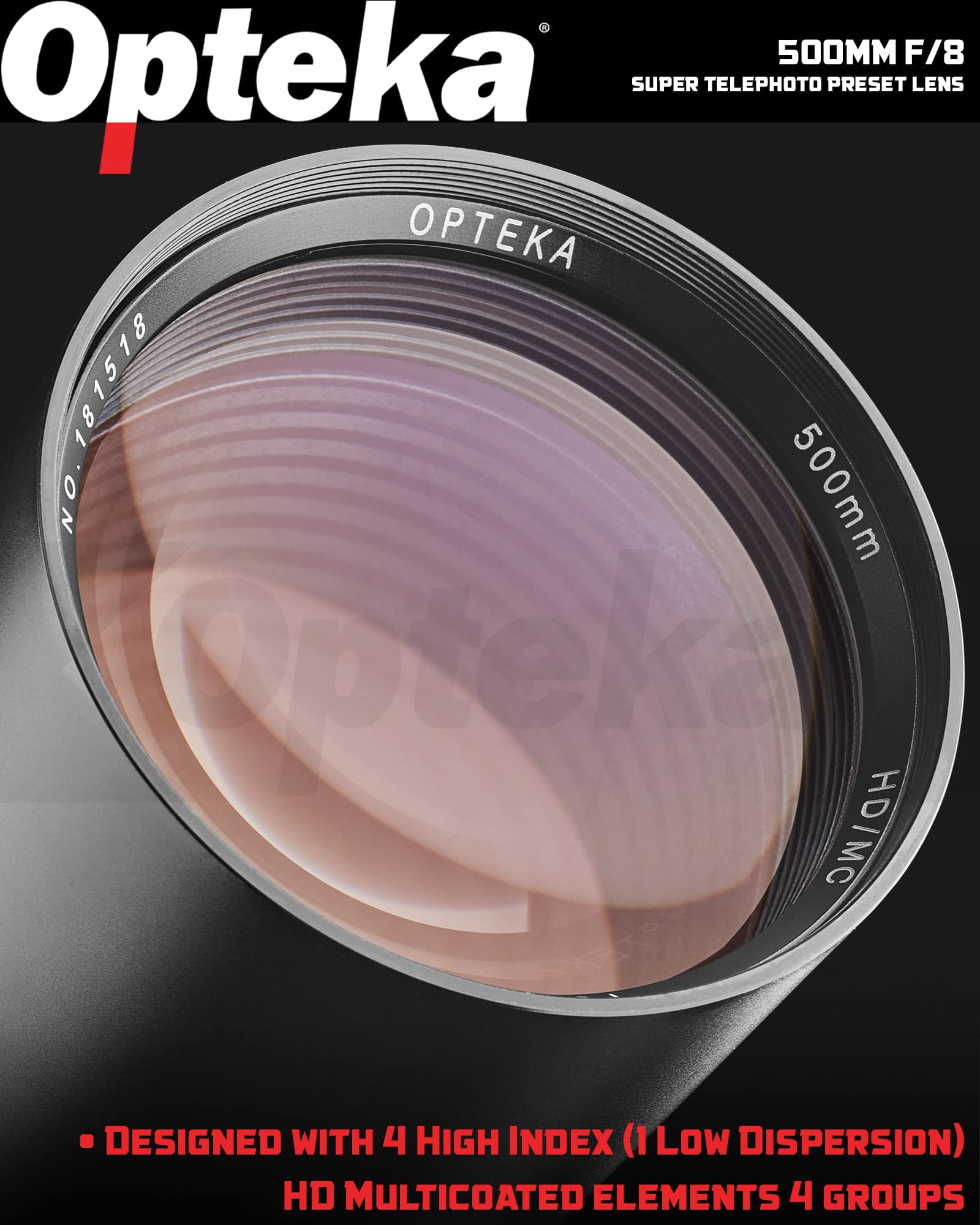 Opteka 500Mm/1000Mm F/8 Manual Telephoto Lens For Nikon F D6, D5, D4, Df, D850, D810, D800, D780, D750, D610, D500, D7500, D7200