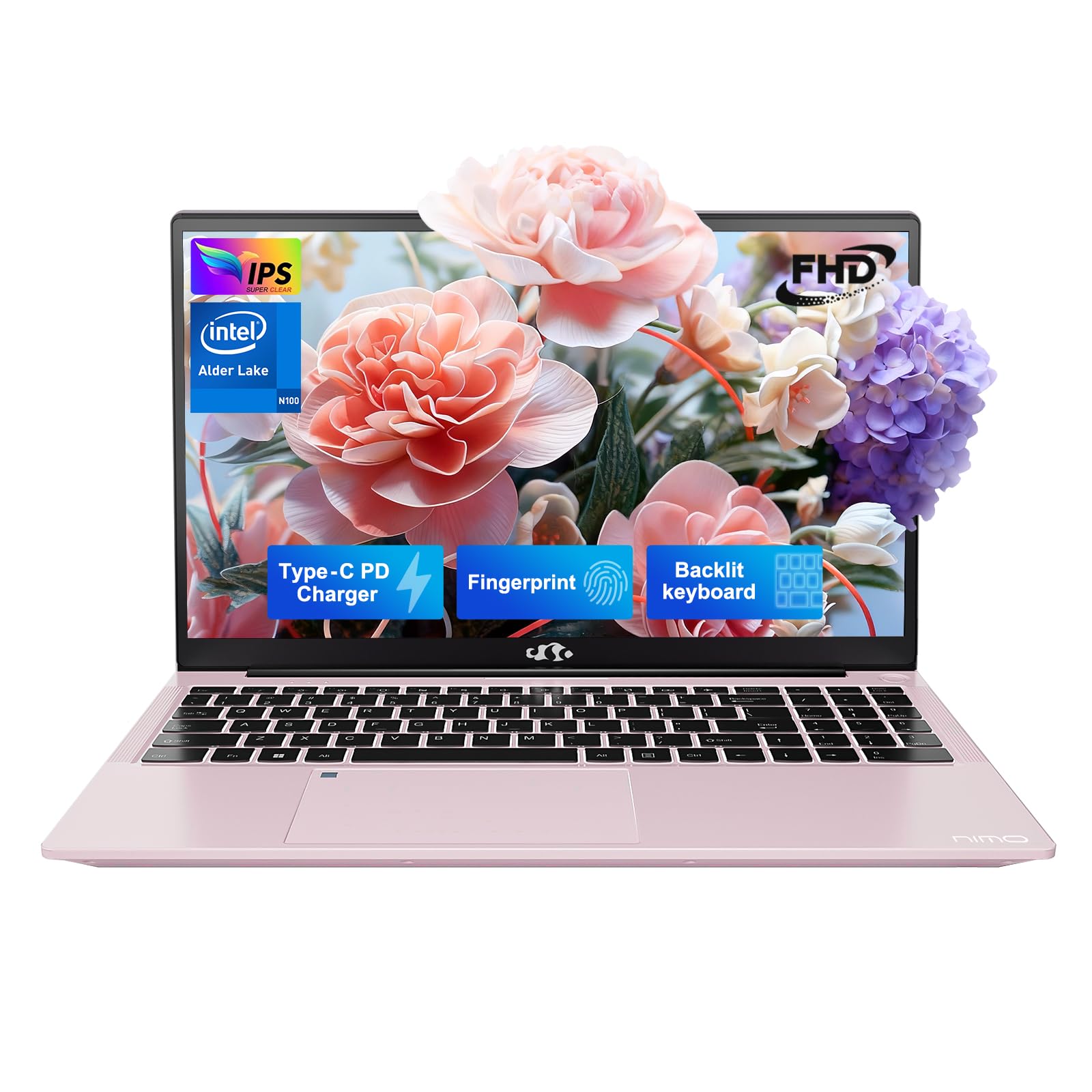 NIMO 15.6 IPS FHD-Laptop, Pentium Quad Core N100 4GB RAM 128GB SSD (Beat i3-1115G4, Up to 3.4GHz) Computer with Backlit Keyboard
