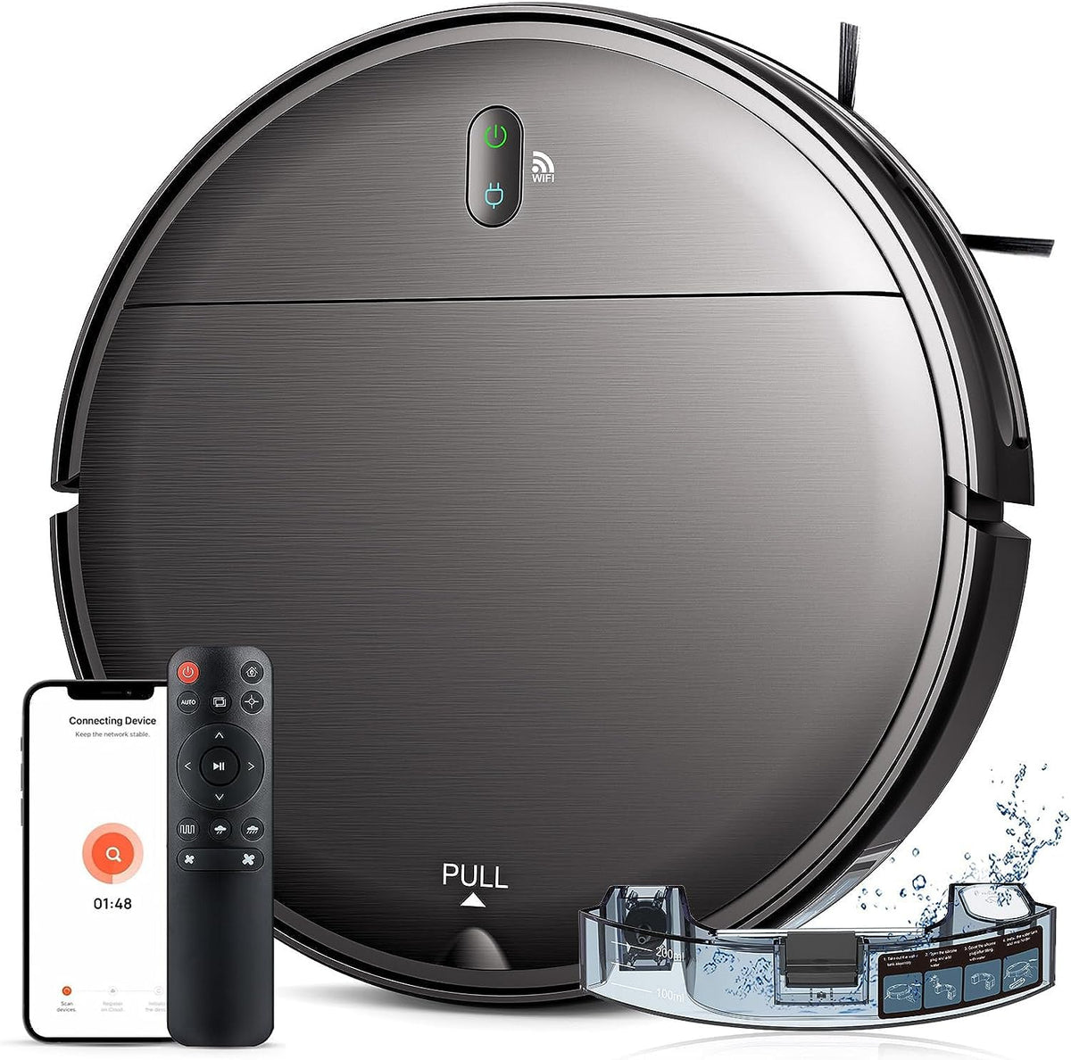 Mamnv Robot Vacuum And Mop Combo, Wifi/App, Robotic Vacuum Cleaner With Schedule, 2 In 1 Mopping Robot Vacuum With Watertank And