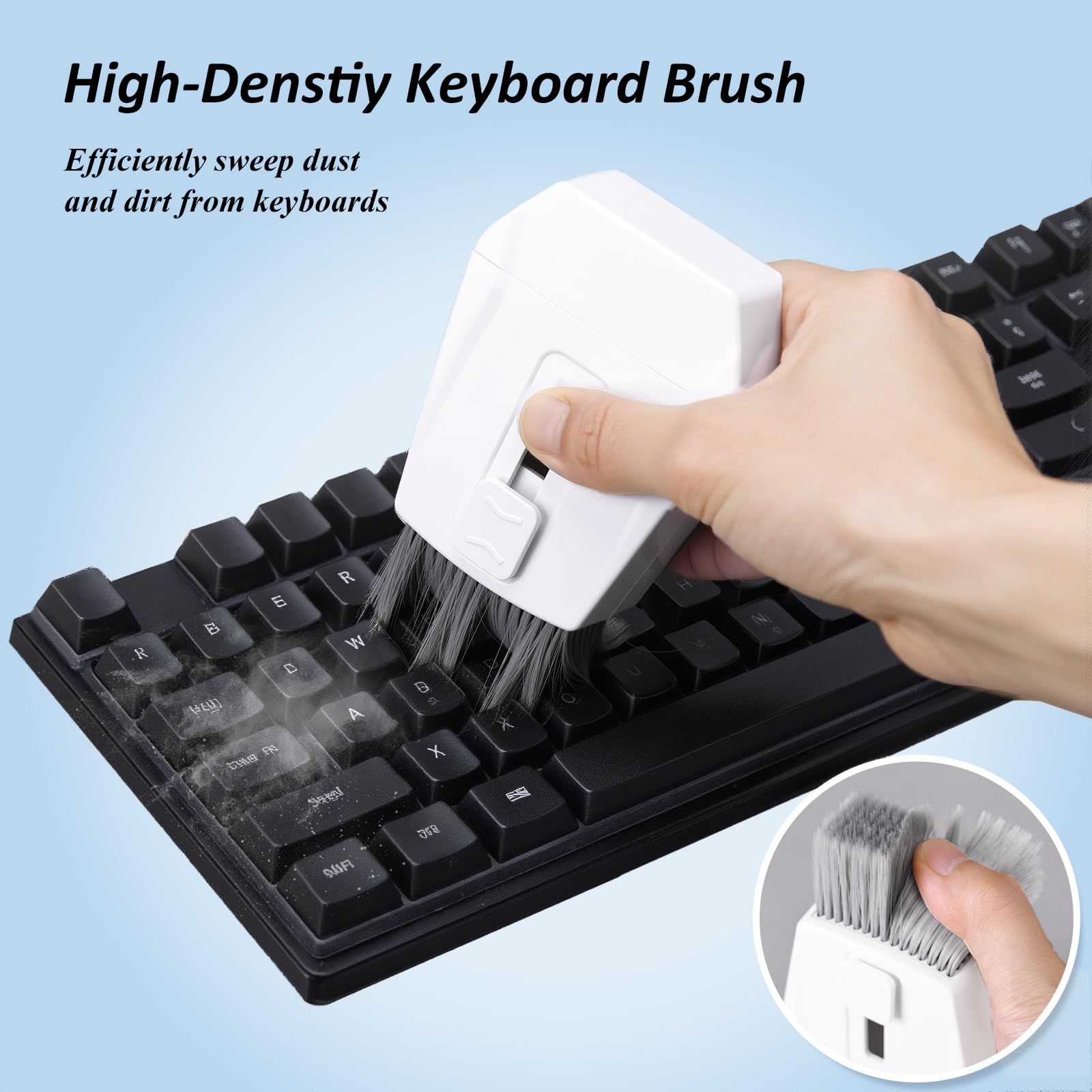 Keyboard Brush, Portable Keyboard Cleaner Soft Bristle Cleaning Brush, Safe Streak-Free Phone Screen Cleaner, Retractable Laptop