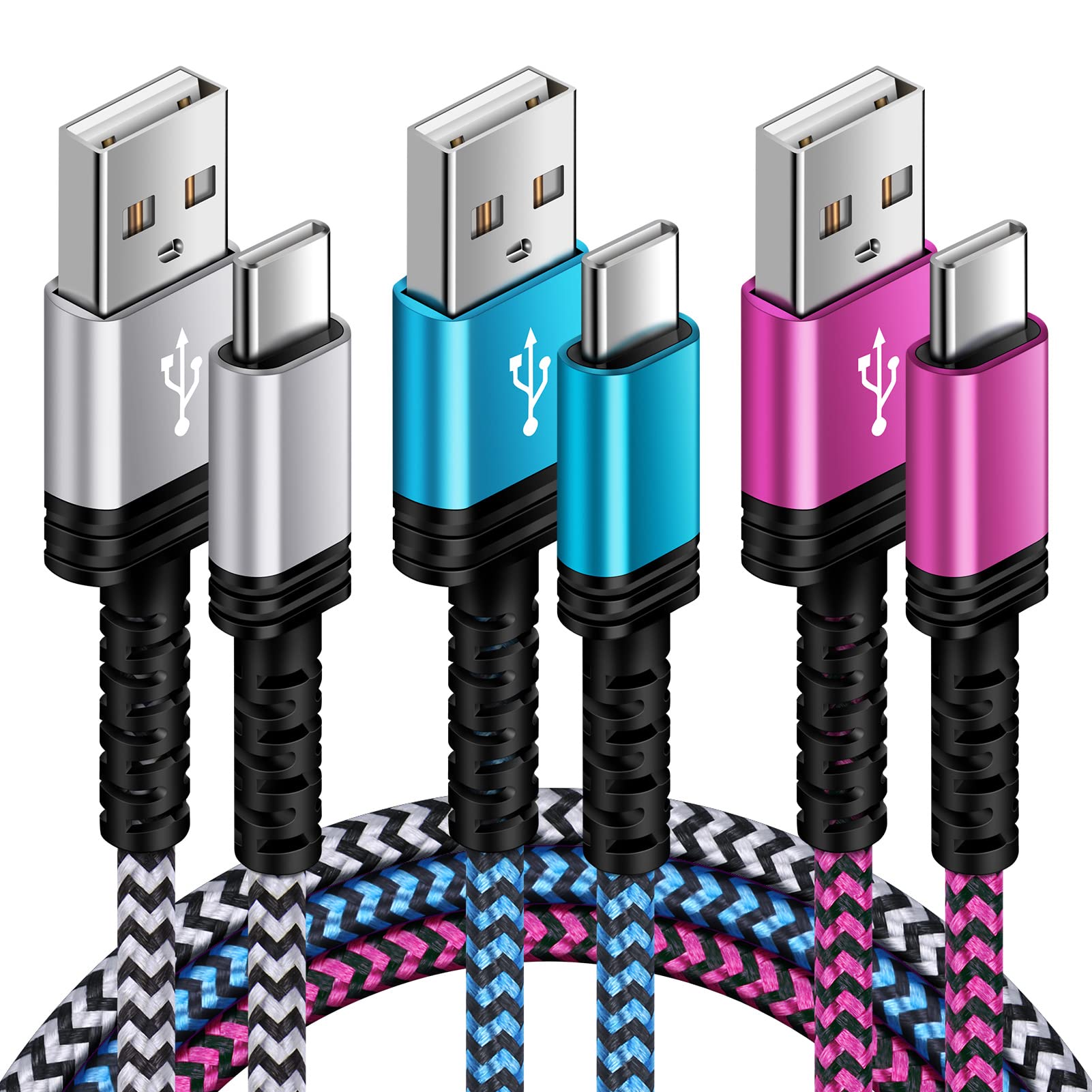 Samsung S23 Ultra USB Type C Cable Fast Charging,[3-Pack,10ft] Long USB C to USB A Android Phone Cable C Charger Cord Fast Charg