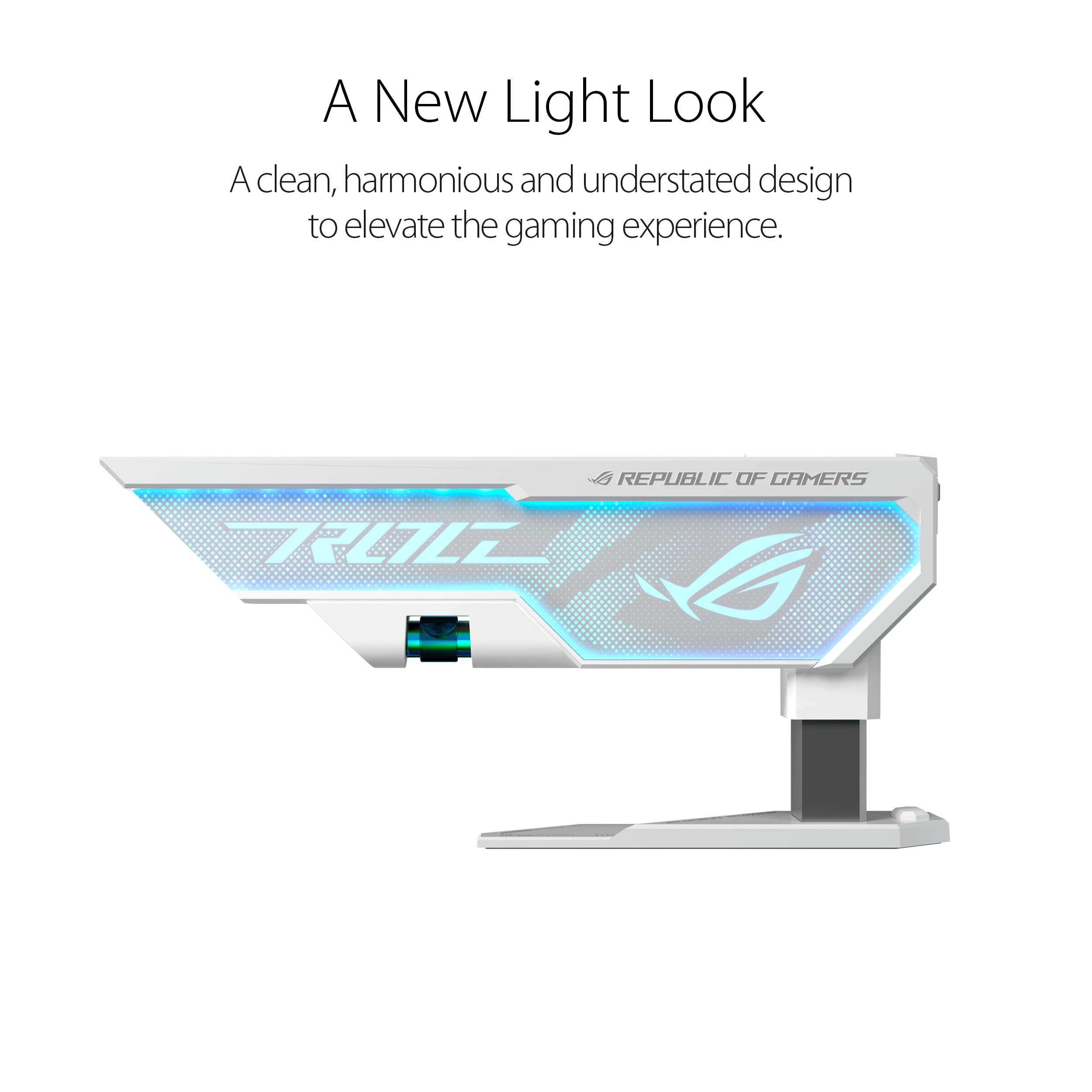 Asus Rog Herculx Graphics Card Holder White Edition (Tool Free Design, Included Spirit Level, Solid Zinc Alloy, 72 128Mm, Aura S