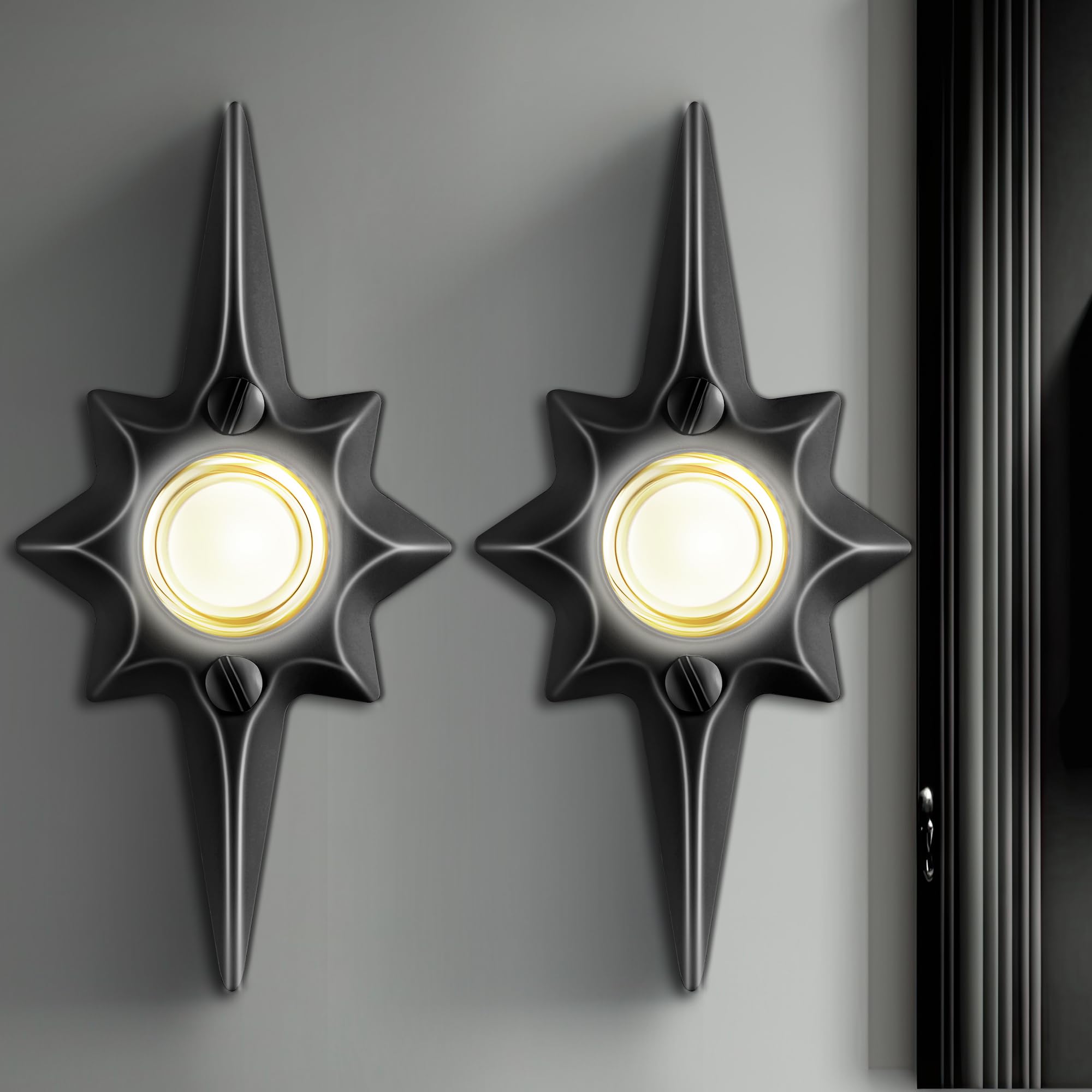 Saillong 2 Pack Doorbell Button, Metal Push Button Doorbell, Doorbell Button Wired Replacement, Doorbell Lighted, White Light Wa