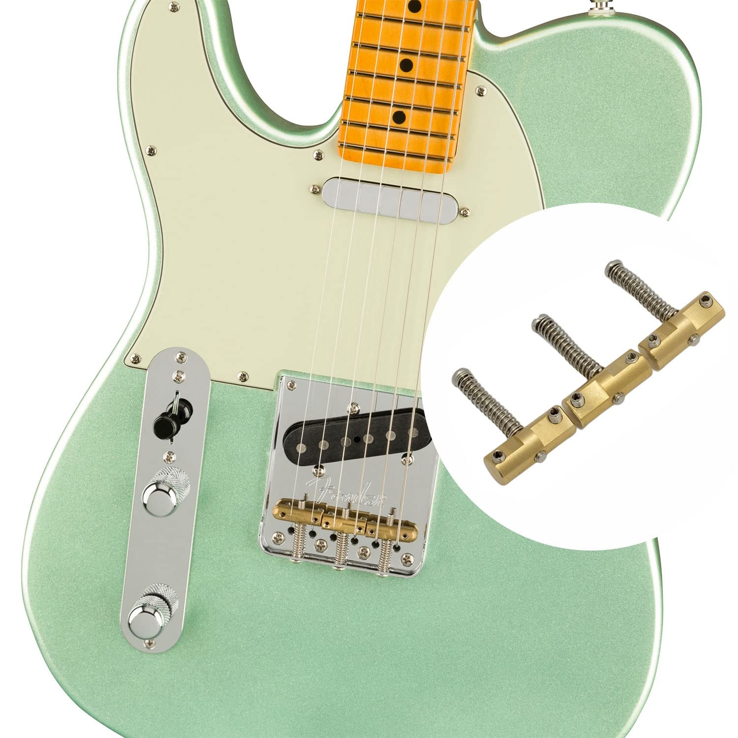 3Pcs Wtb 10.8Mm Brass Guitar Compensated Telecaster Saddles Set With Wrench For Fender Vintage Style Tele Bridge Electric Guitar