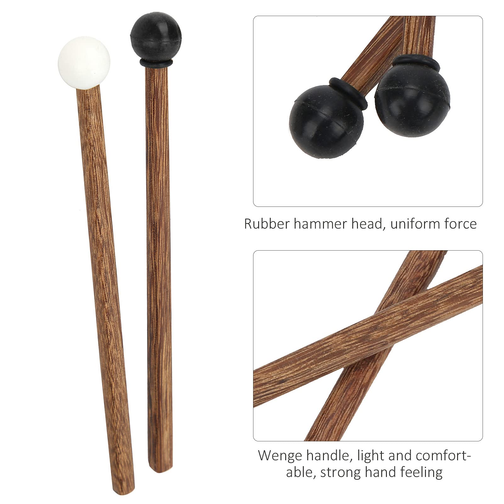 4Pcs Steel Tongue Drum Mallets Rubber Head 16.5Cm / 6.5In Percussion Mallets Sticks Children'S Rubber Drumsticks Percussion Stic