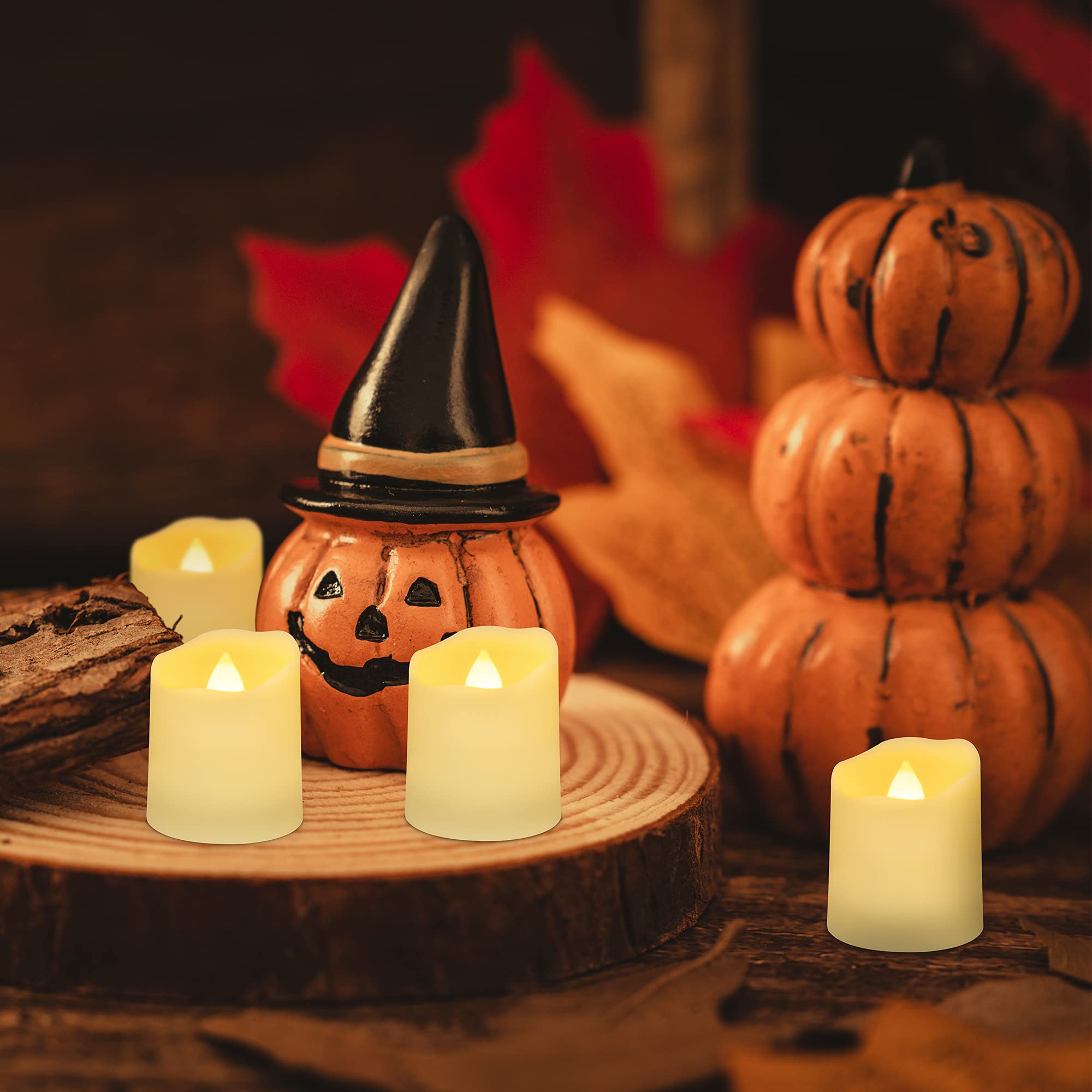 Daord Rechargeable Led Tea Lights Usb Flameless Warm White Votive Candles With Remote Battery Flickering Tealights Candle For Ha