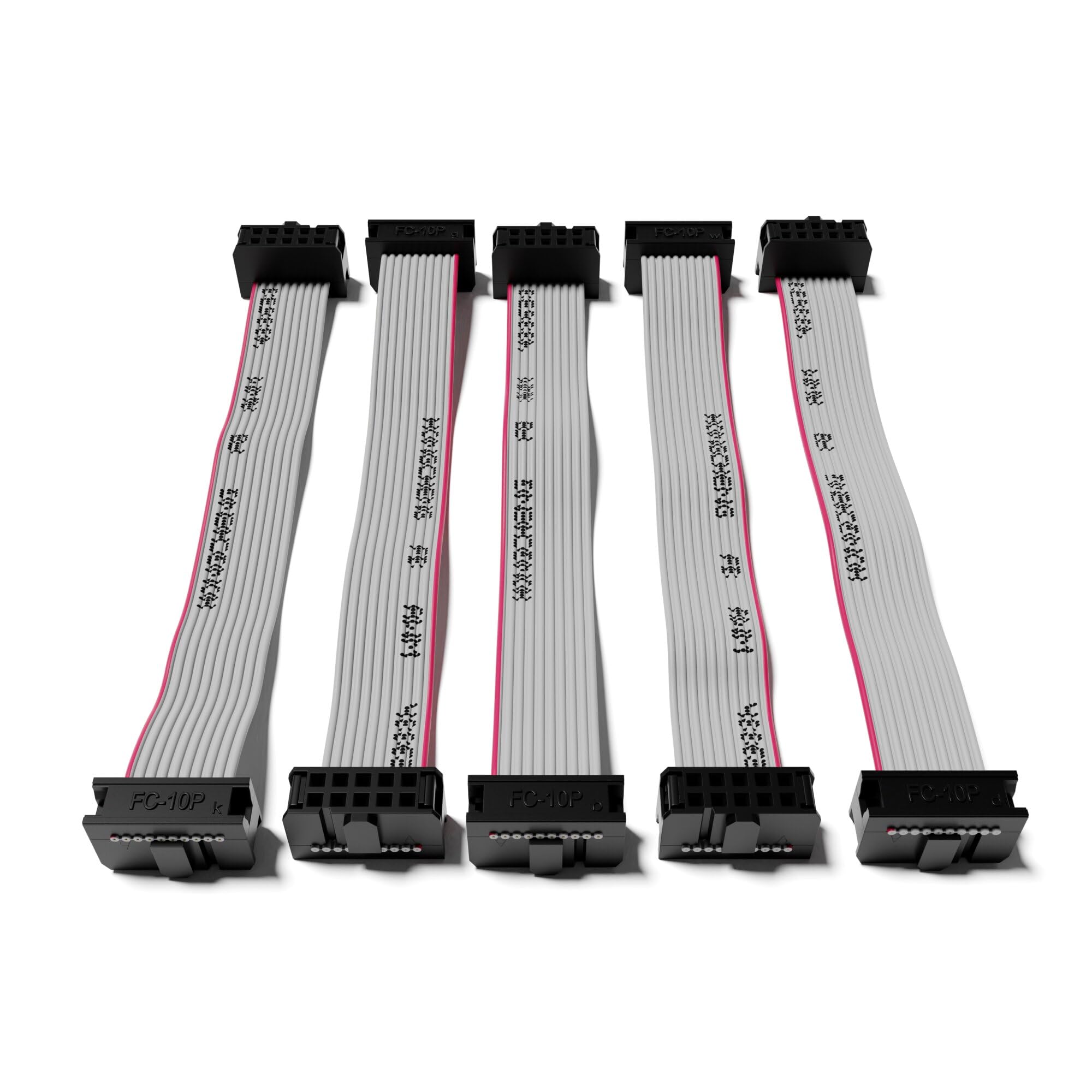 Excelvalley   5 Pack   Eurorack Flat Ribbon Power Cables Modular Synth Synthesizer [10 To 10 Pins | 25 Cm   9.84'']