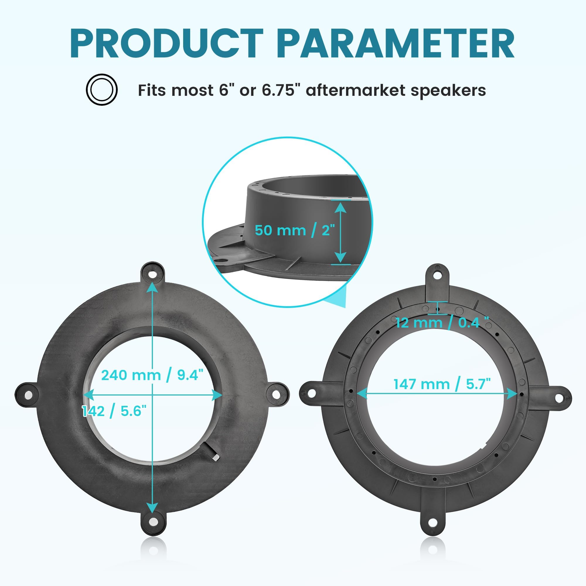 NuIth 82-7501 Speaker Spacer Adapter & 72-5602 Wiring Harness for Mazda 3 6 CX-5 CX-9 (2013-2020) - 6