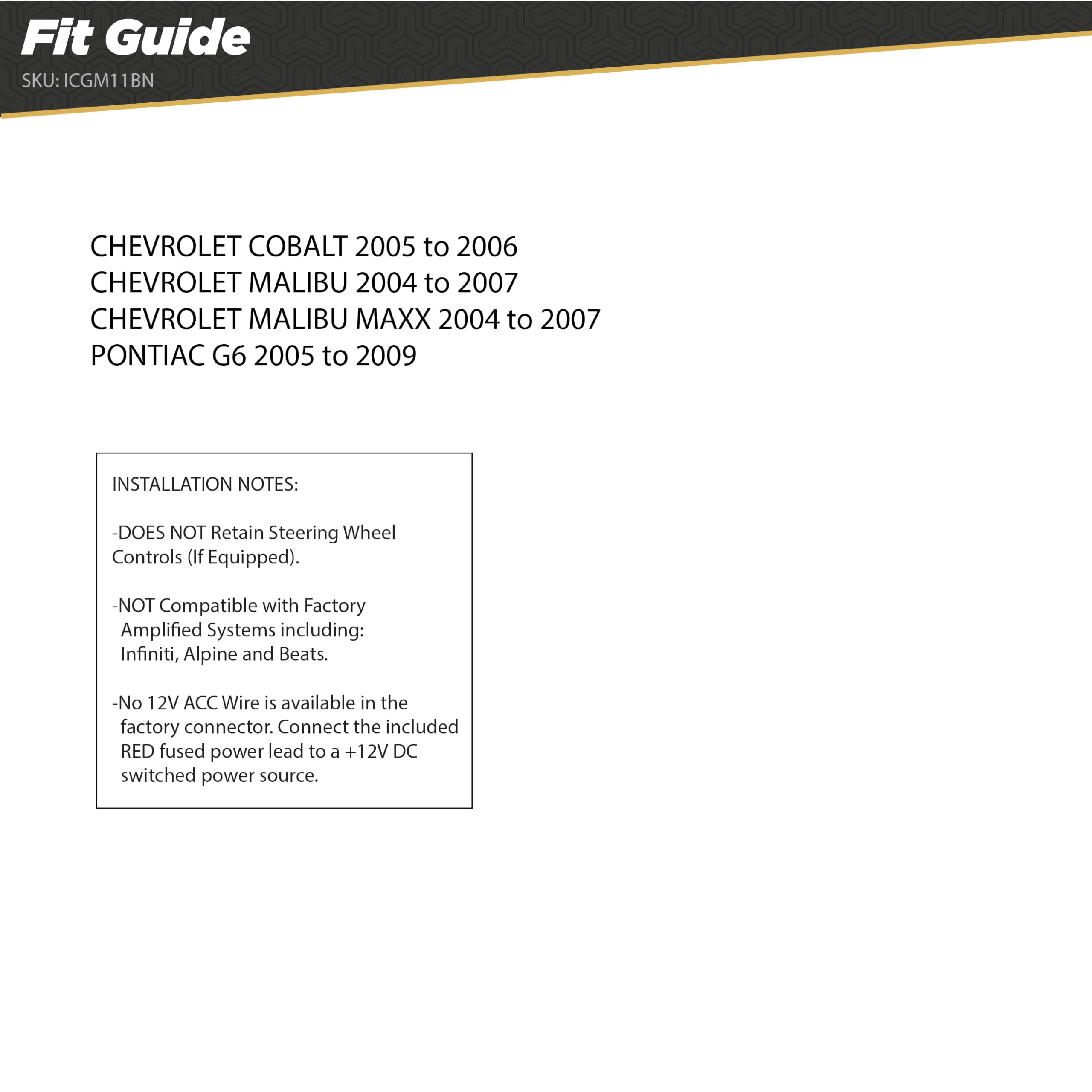 Scosche ICGM11BN Double DIN Complete Basic Installation Kit for Select Non Amplified 2004 09 Chevrolet and Pontiac Vehicles   GM Stereo Install Kit   See Fit Guide in Images to Verify Your Vehicle