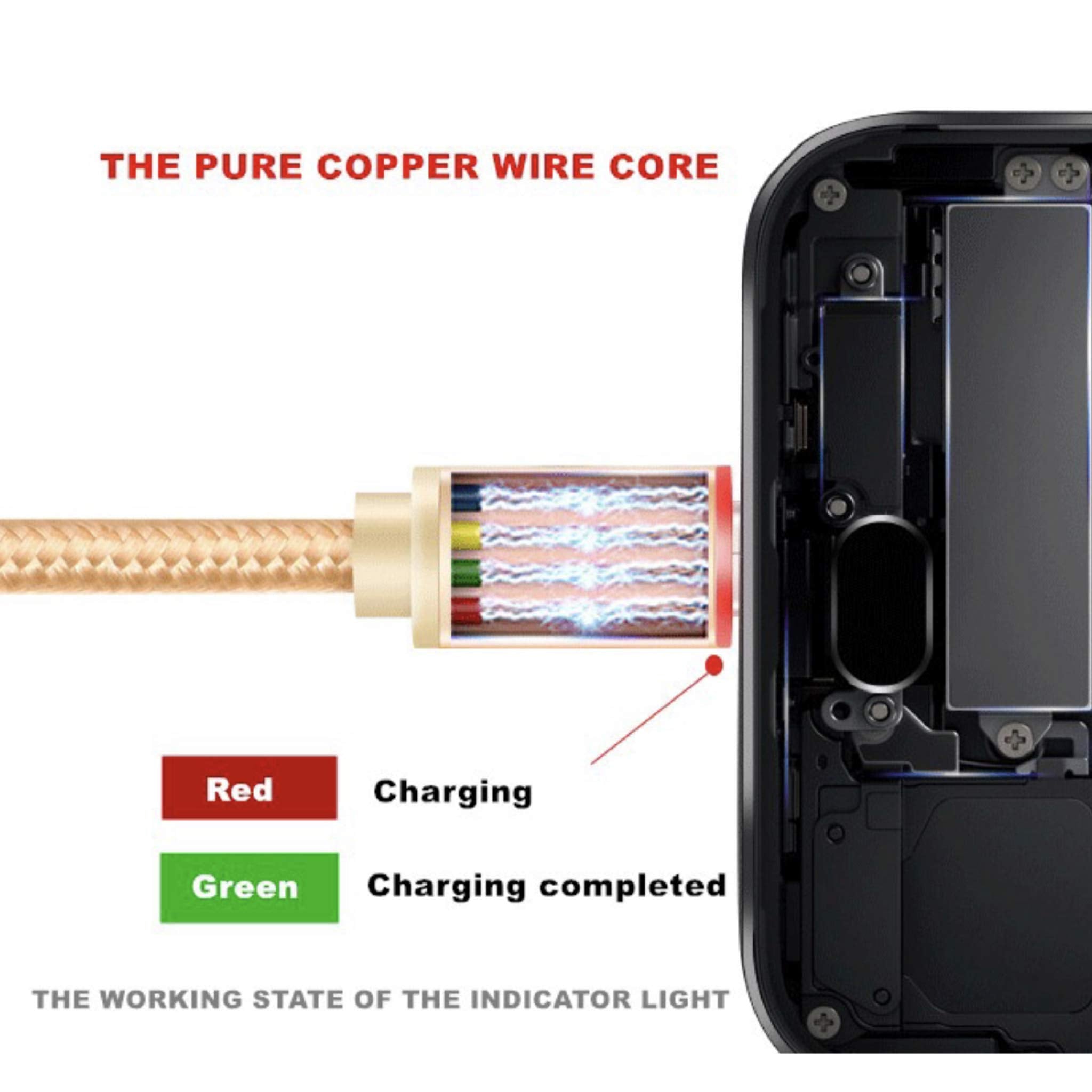 Trueprove Mophie Cable Battery Case Compatible Smart Charging Wire Led Sync Data Cord & Pouch (Bundle) Lights While Charging For