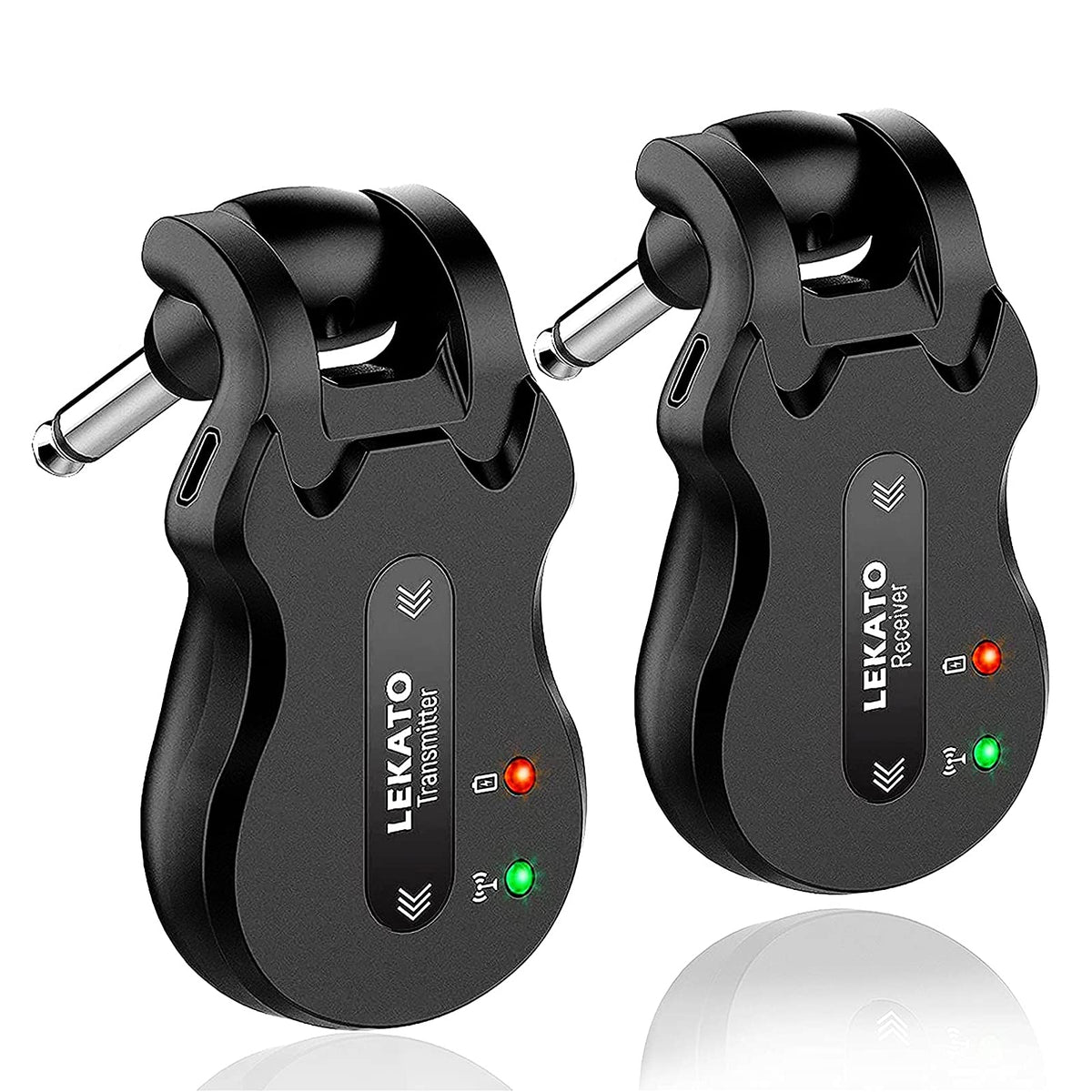 Lekato 5.8Ghz Wireless Guitar System 4 Channels Audio Digital Guitar Transmitter Receiver