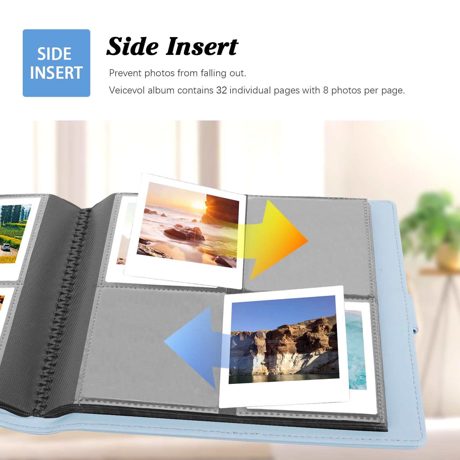 256 Pockets Photo Album For Fujifilm Instax Square Sq1/Sq6/Sq10/Sq20 Camera, Kodak Mini 3 Square,Mini Shot 3 Square, Mini Shot 3 Square Printer, Album For Instax Square Photo, Kodak 3X3 Photo