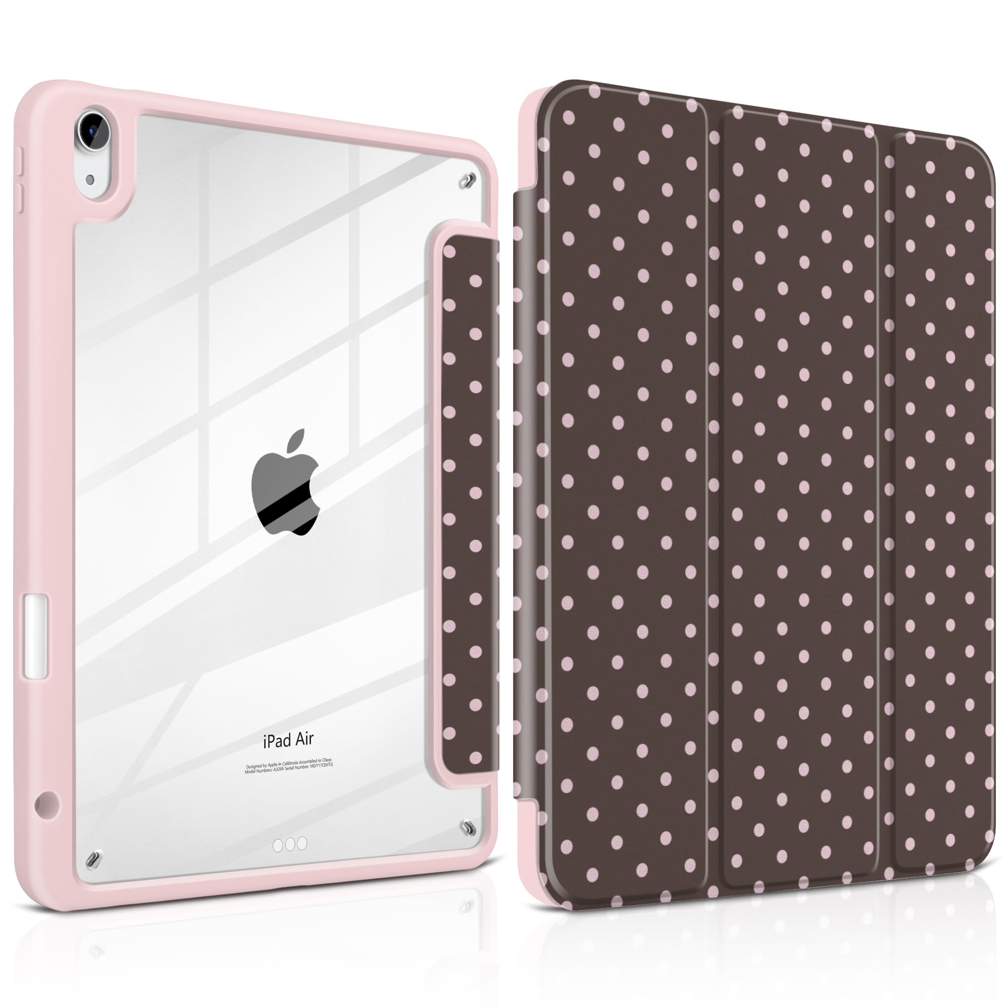 TWOLSKOO Case for iPad Air 11-inch (M3 2025 / M2 2024), Clear Acrylic Back with TPU Bumper, Pencil Holder, Trifold Stand, Auto S