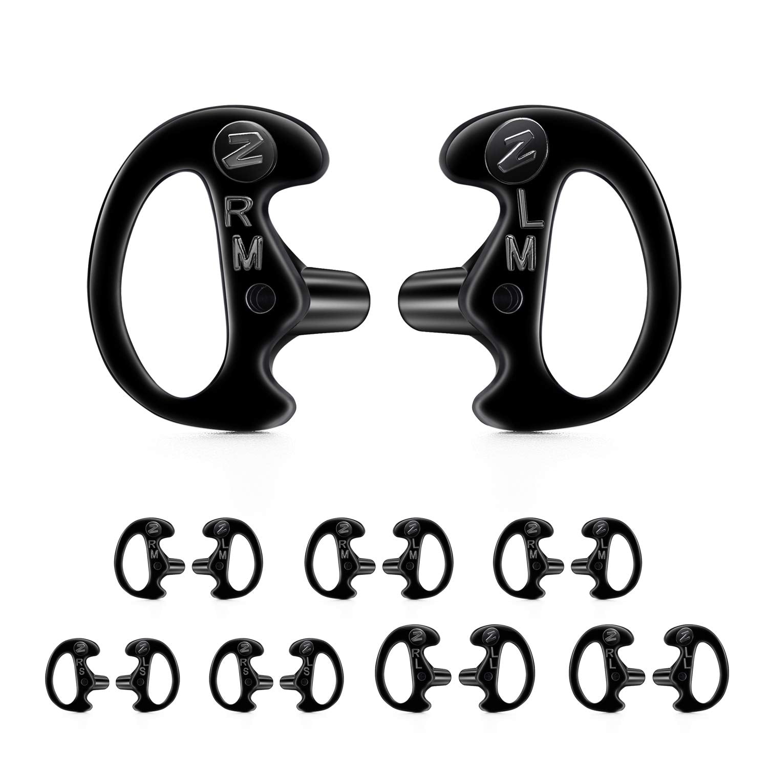 Zeadio 8-Pair Pro-Grade Covert Surveillance Earbud, Replacement Ear Insert, Silicon Earmold Earplug for Two-Way Radio Earpiece A