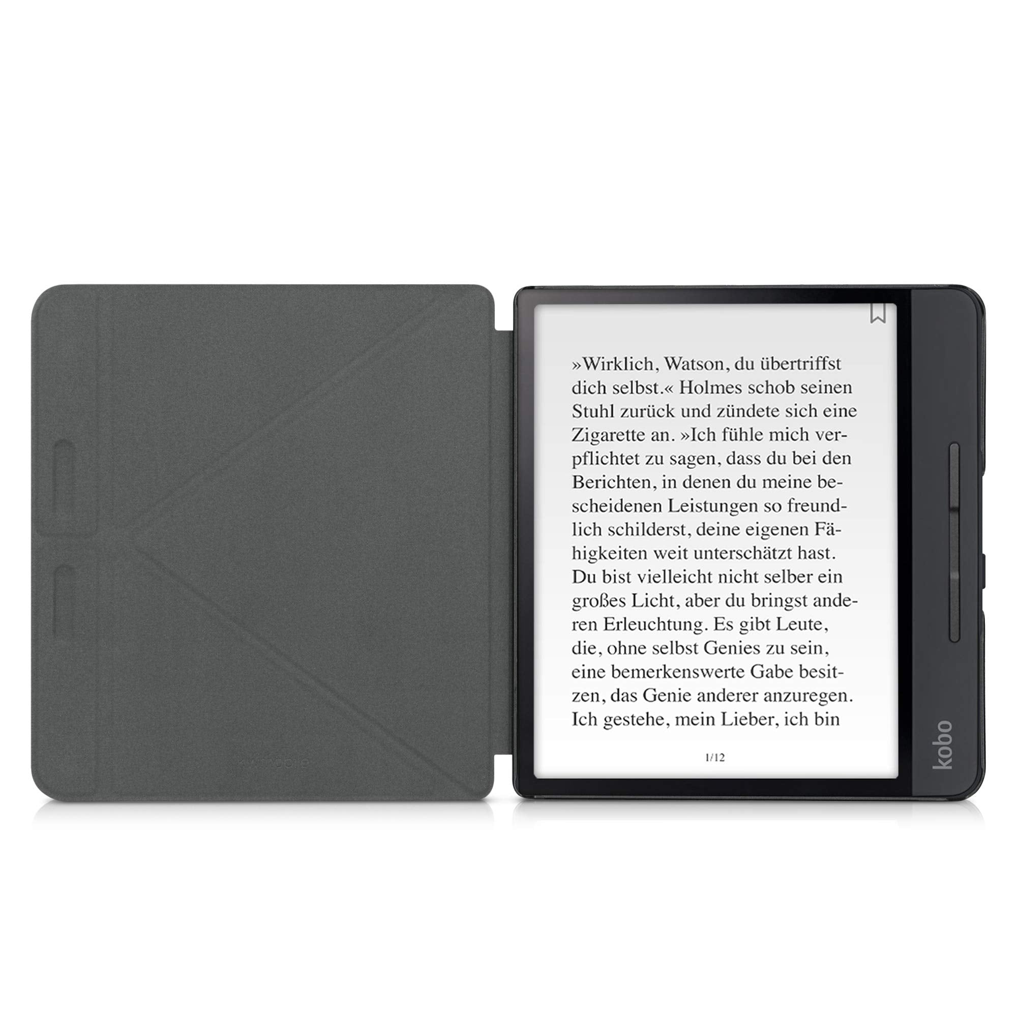Kwmobile Origami Case Compatible With Kobo Forma Case   Slim Pu Leather Cover With Stand   Dark Blue