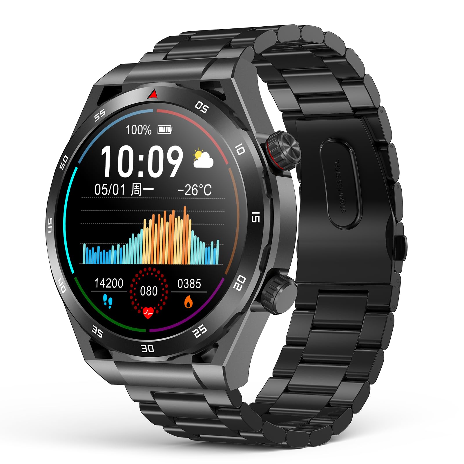 EarlySincere Smart Watches for Men with Blood Pressure, 1.39 HD Fitness Watch, Smartwatches with Heart Rate Blood Oxygen Sleep M