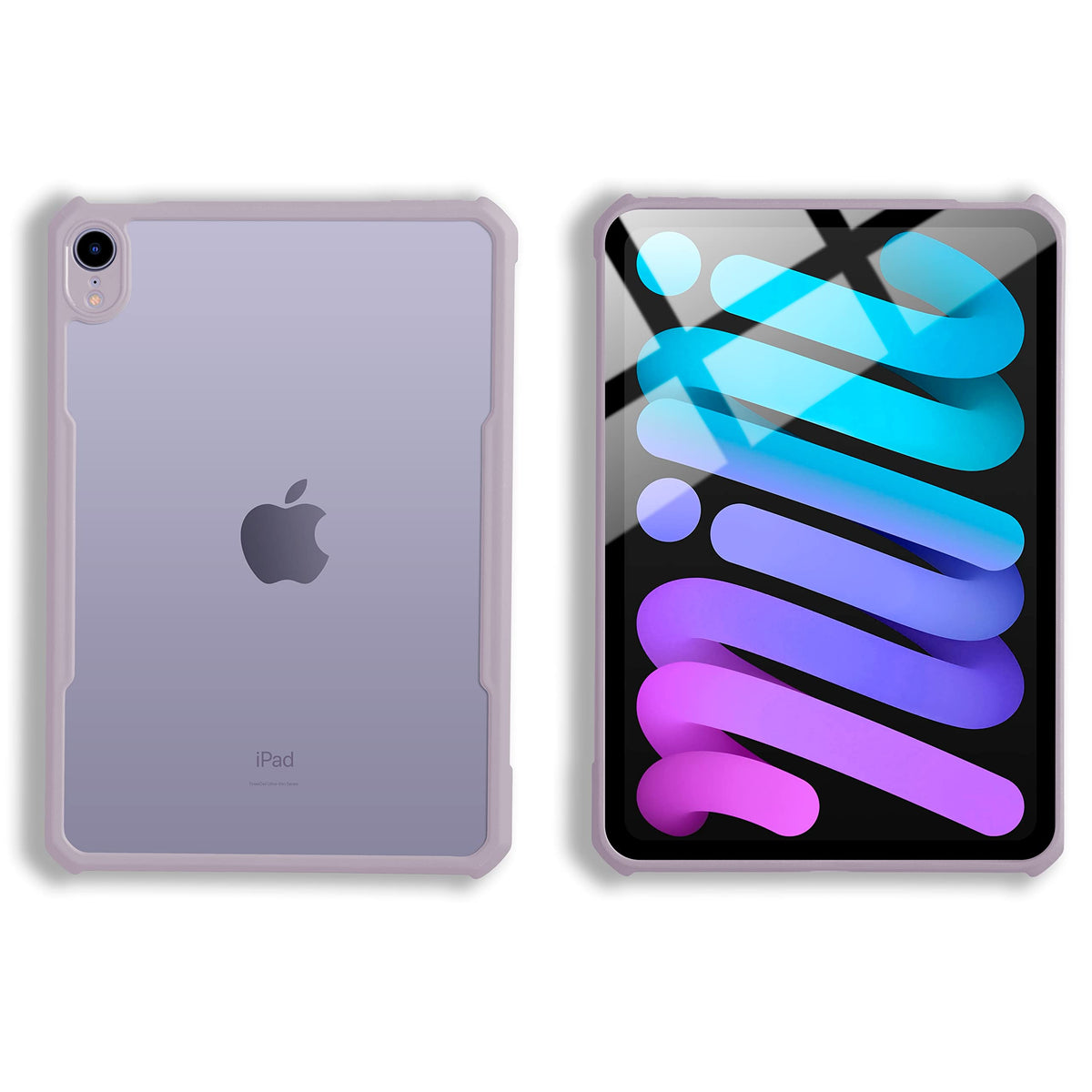 Tineeowl Ipad Mini 6 Ultra Thin 2021 Matte Back Clear Case, Flexible Tpu, Absorbs Shock, Lightweight, Thin (Purple)