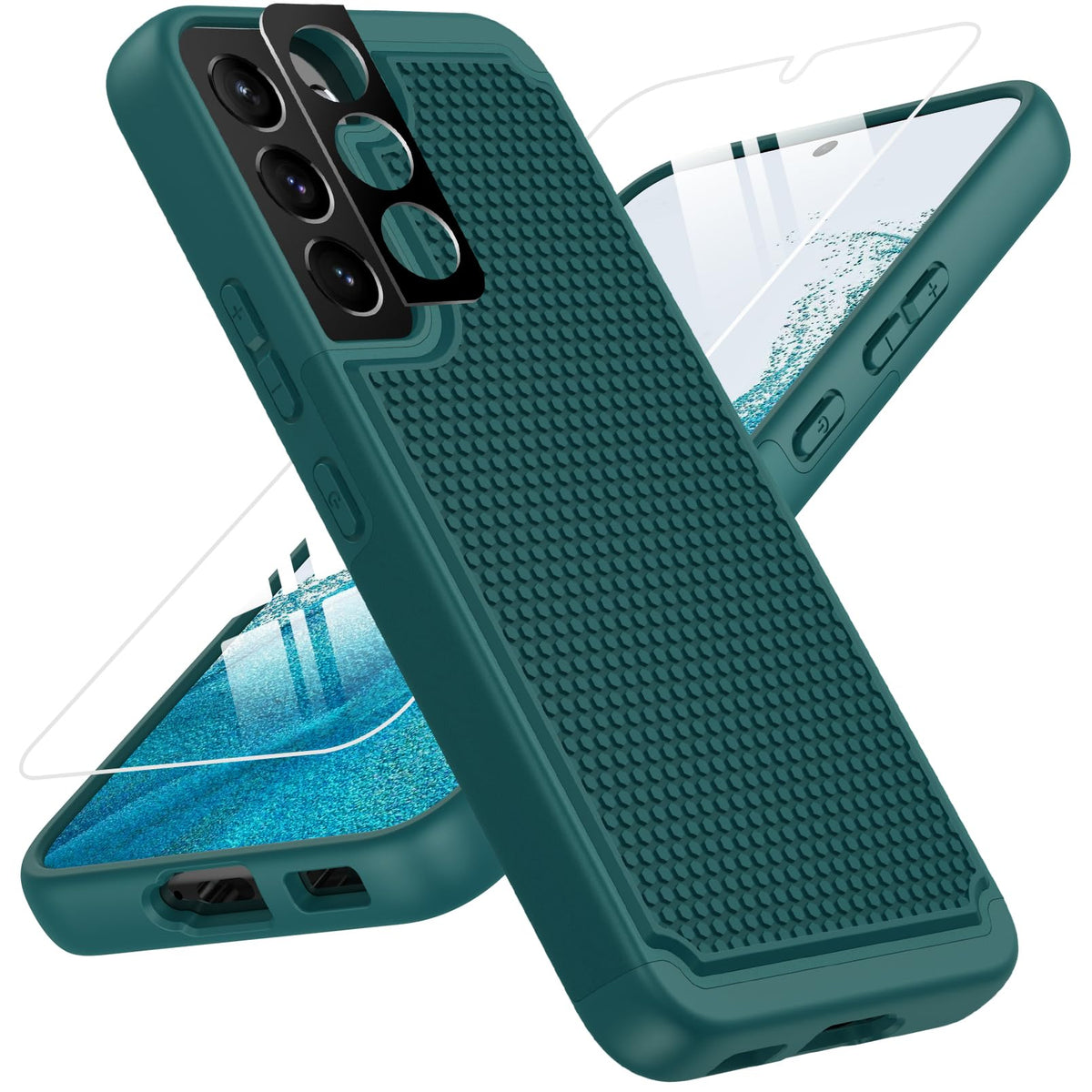 Bniut For Samsung Galaxy S22 5G Case: Dual Layer Protective Heavy Duty Cell Phone Cover Shockproof Rugged With Non Slip Textured