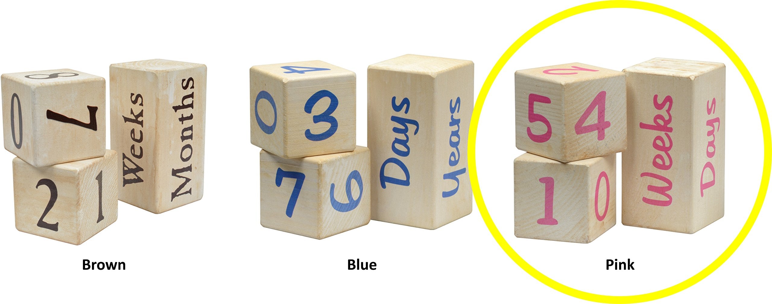 Portrait Prop Age Blocks   Pink   2 Number Blocks   Made In Usa