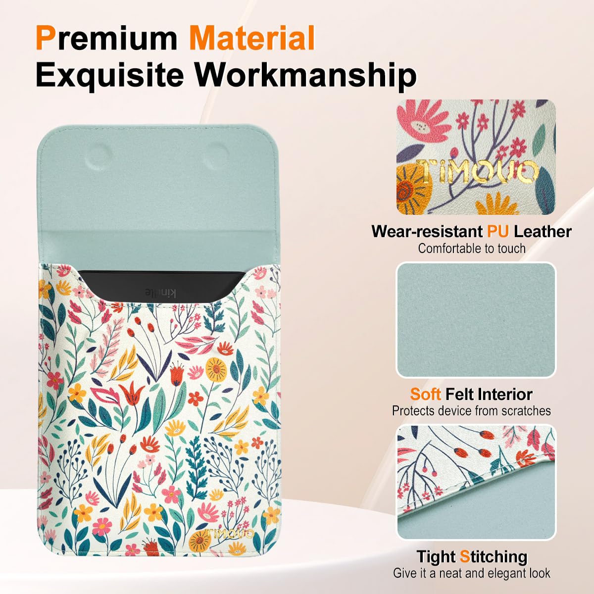 Timovo 6 Inch Sleeve For All New Kindle 2022/Kindle 2019/Kindle Paperwhite 6.8 Inch/Kindle Voyage/Kindle (8Th Gen, 2016)/Kindle