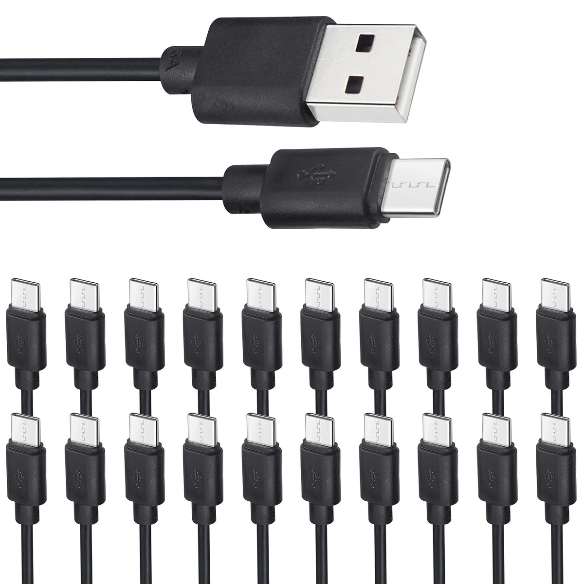 Smays Usb C Cable Bulk 20-Pack, Type C Charger Cord 3.3Ft Multipack ...