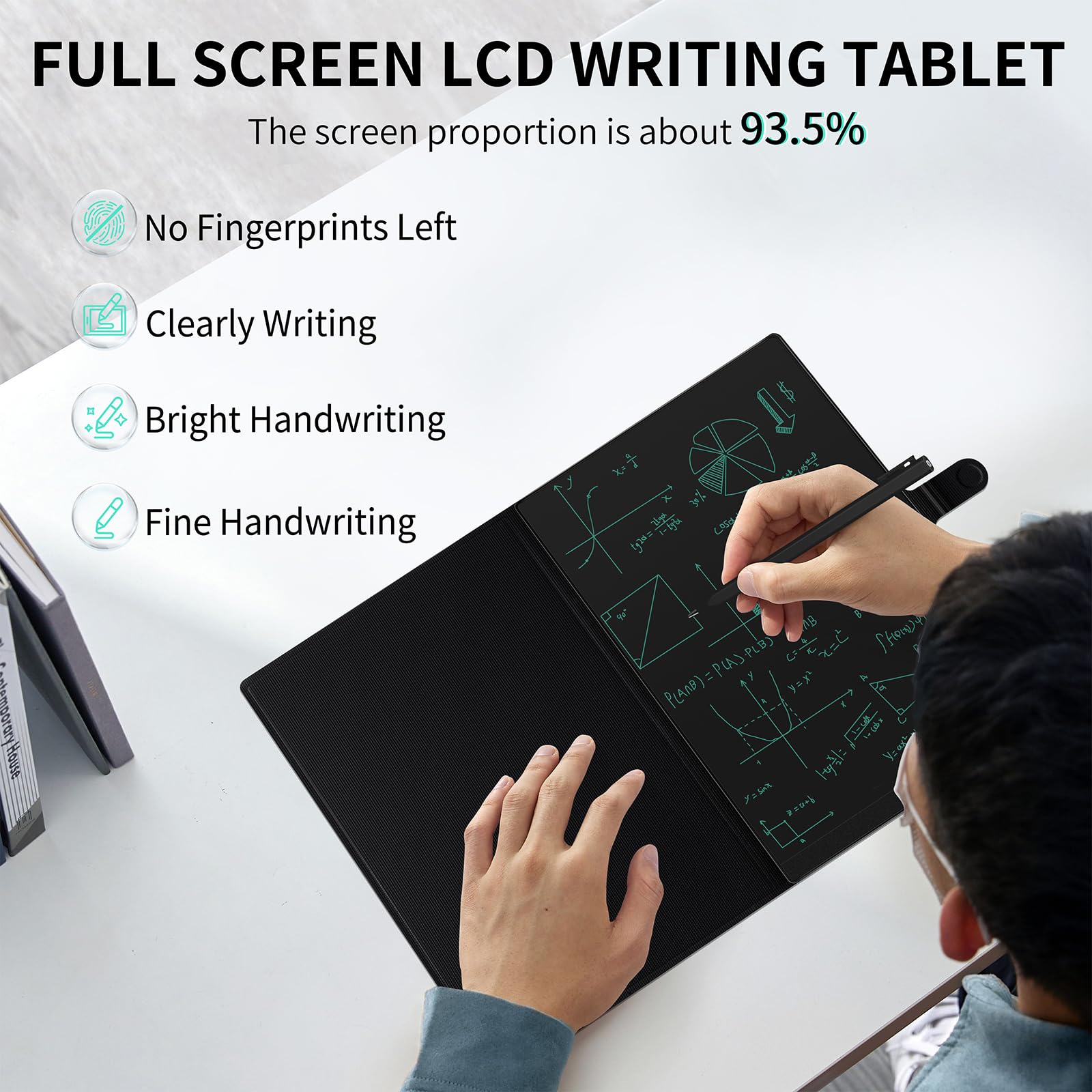 Full Screen Lcd Writing Tablet: 11.5 Inch Writing Pad For Adults Kids Reusable Digital Notepad Portable Use For Office Study Tea