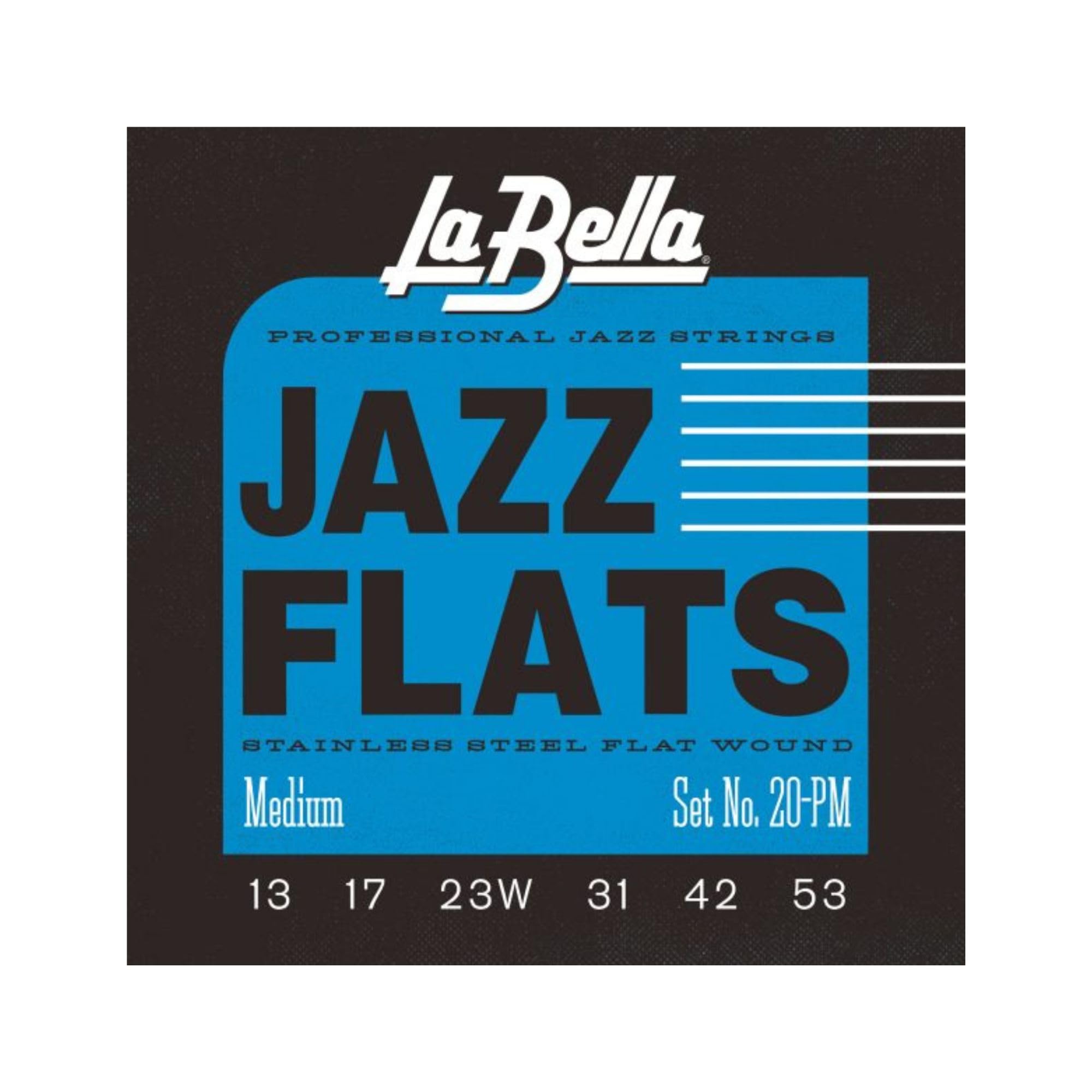 La Bella 20Pm Jazz Flats Stainless Steel Flat Wound   Medium Electric String
