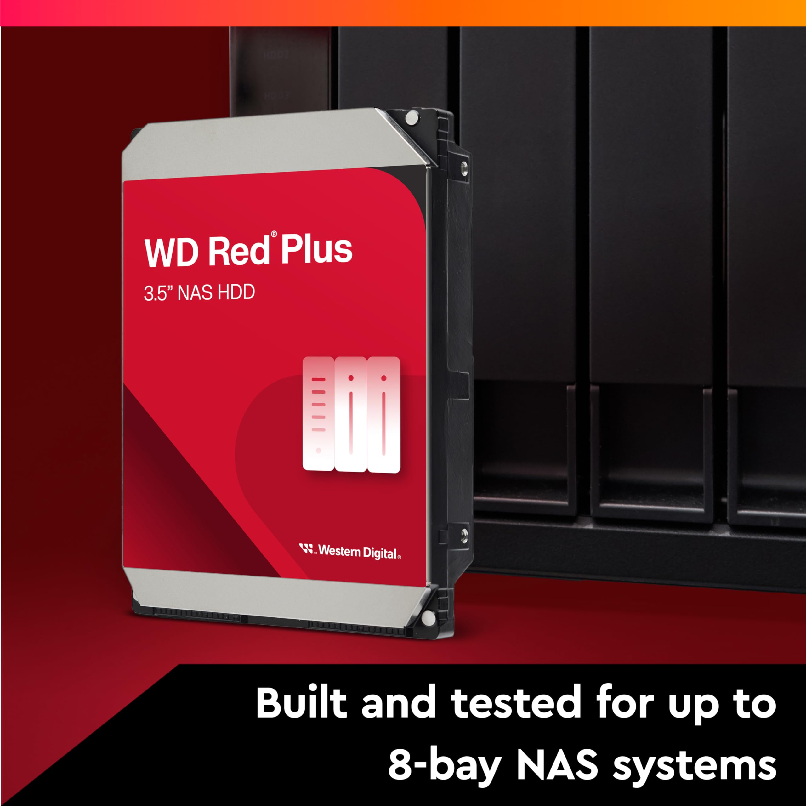 Western Digital 1Tb Wd Red Plus Nas Internal Hard Drive Hdd   5400 Rpm, Sata 6 Gb/S, Cmr, 64 Mb Cache, 3.5''   Wd10Efrx