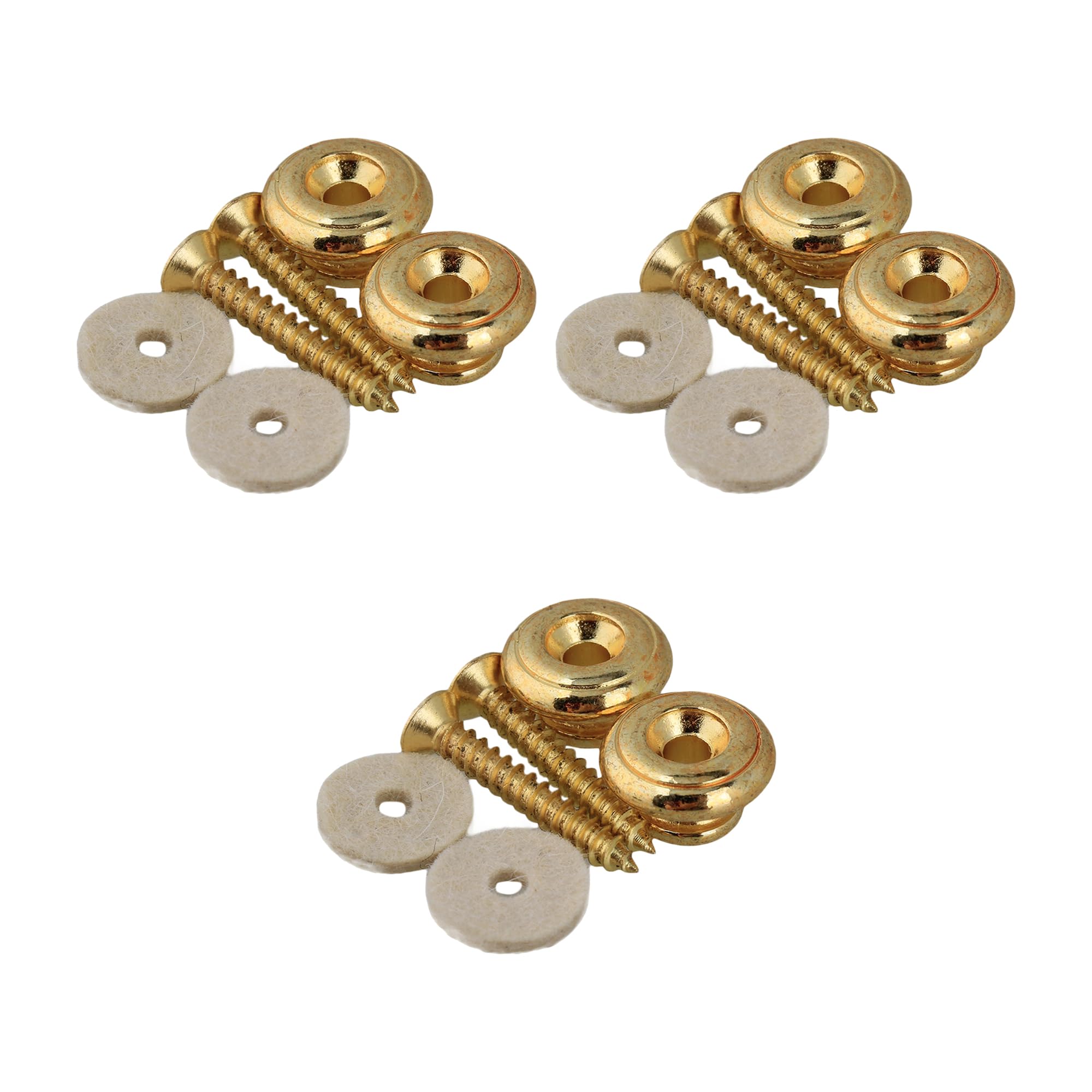 Bstinay Mushrooms Head Strap Buttons Gold Metal for Electric Acoustic Guitar Pack of 6