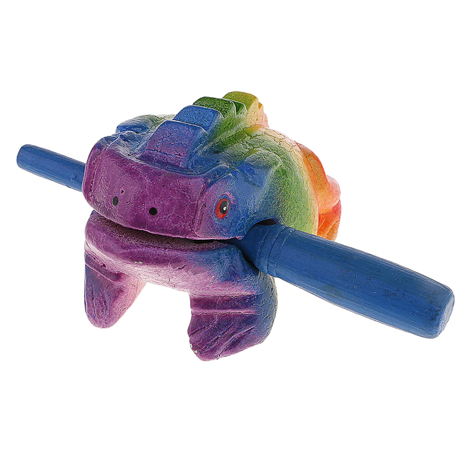 3.5'' Wooden Frog Guiro Rasp Instrument   Percussion Musical Tone Block Craft (Painted Rainbow)