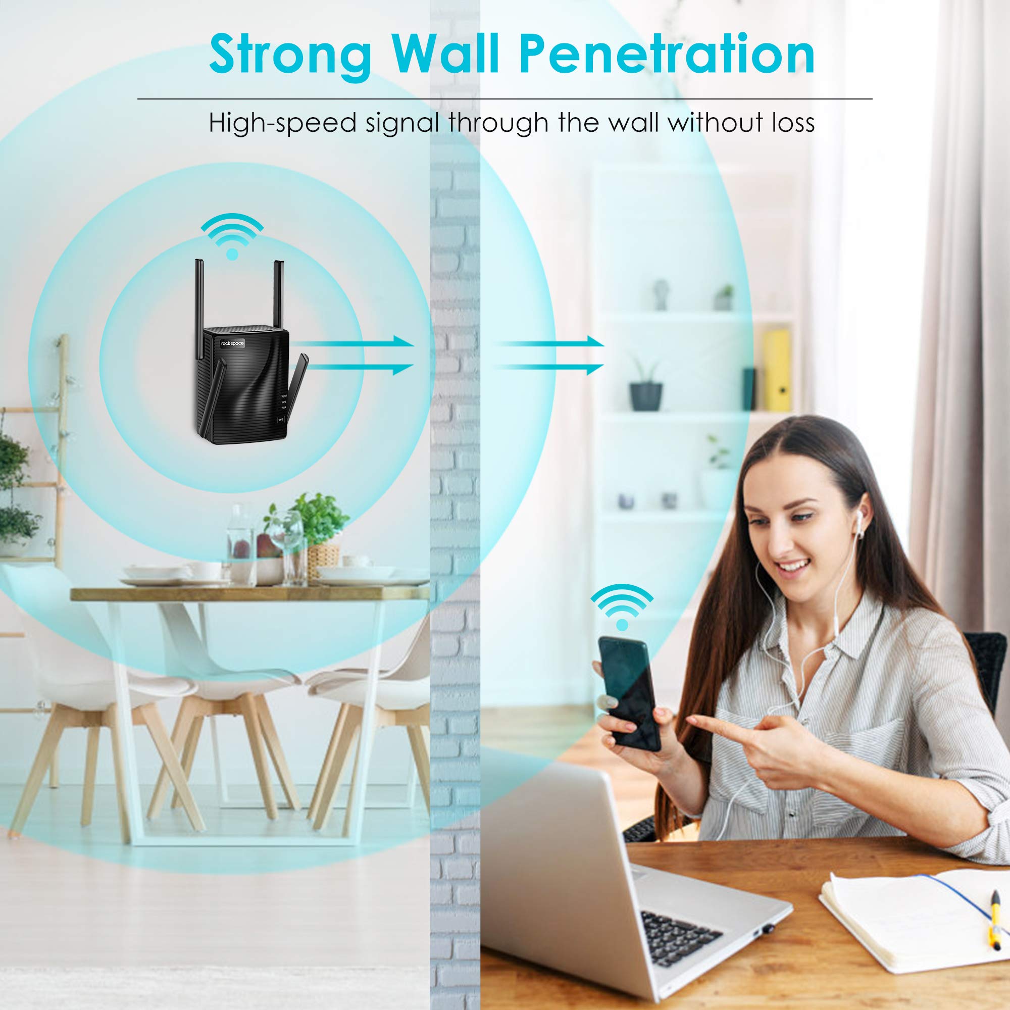 Wifi Extender   Wifi Booster,2100 Mbps,Wifi Range Extender,Wifi Repeater,Wireless Extender For Home,5G&2.4G Dual Band,Gigabit Po