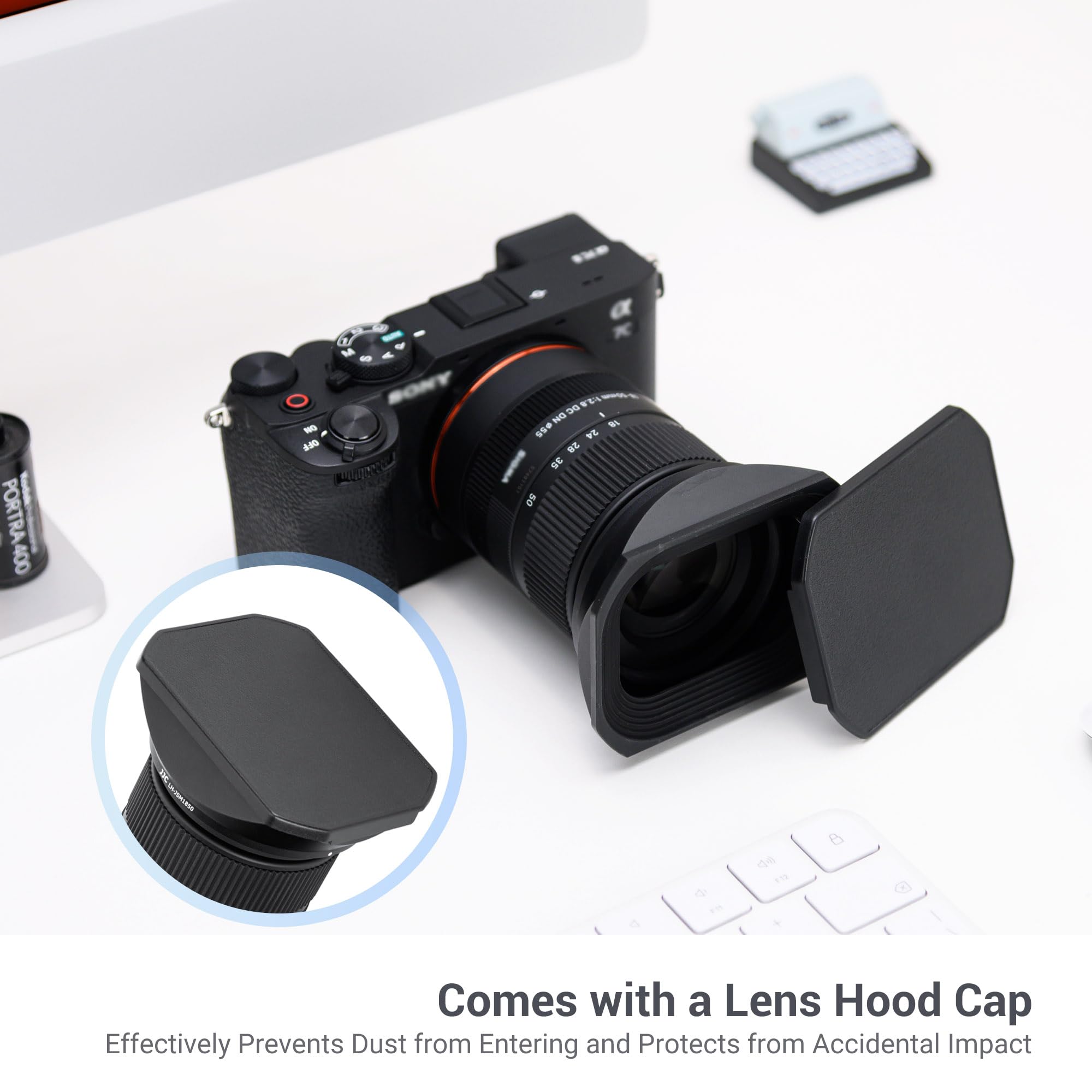 Jjc Metal Square Lens Hood Shade For Sigma 18 50Mm F/2.8 Dc Dn Contemporary Lens, Replaces Sigma Lh 582 02 Lens Hood, With Prote