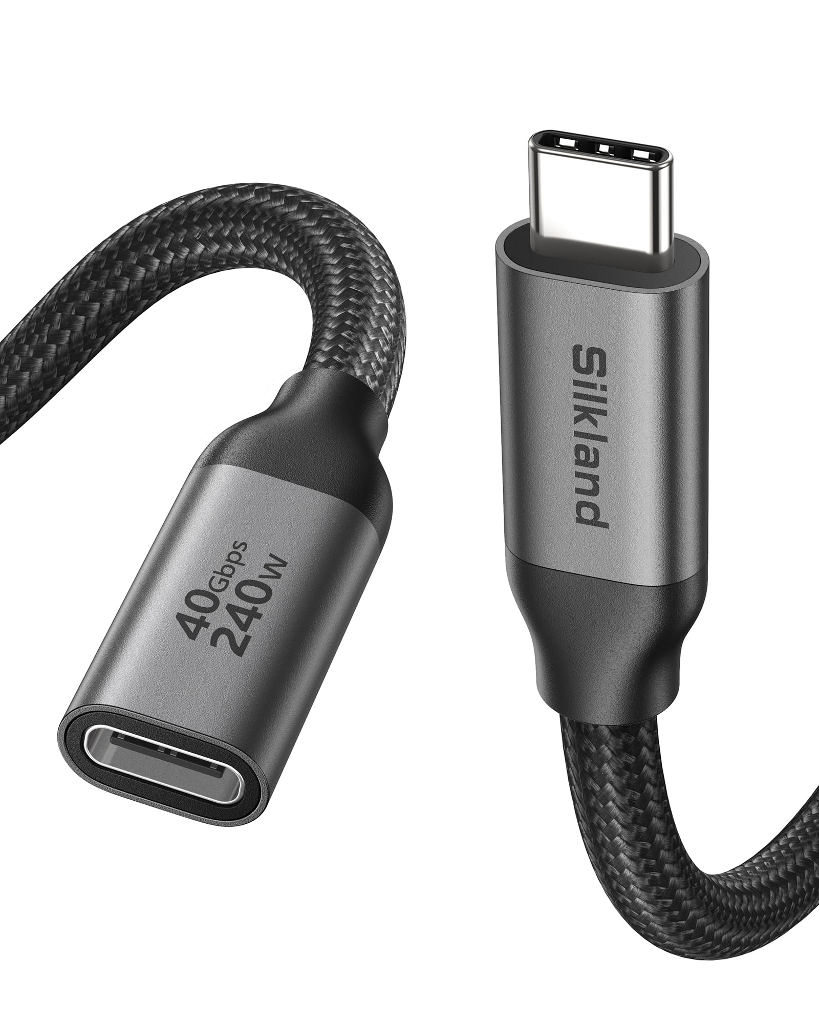 Silkland 40Gbps USB4 USB C Extension Cable 240W for Thunderbolt 4, 4 FT